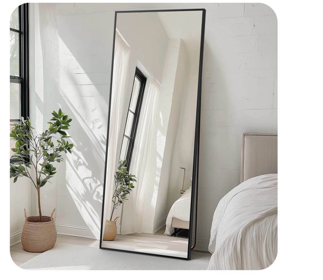 CONCETTA 71"x26" Rectangle Full Length Mirror, Full Body Standing Mirror Floor Mirror, Black