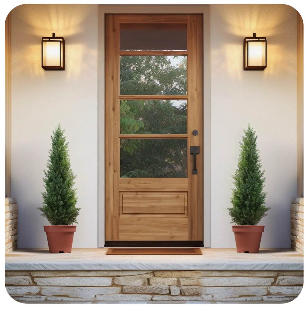 Artificial Cedar Tree 2 Pack 3 ft Outdoor Artificial Topiary Cedar Plants Fake Tree UV Rated Potted Plants for Porch Decor Faux Pine Tree for Perfect Housewarming Gift
