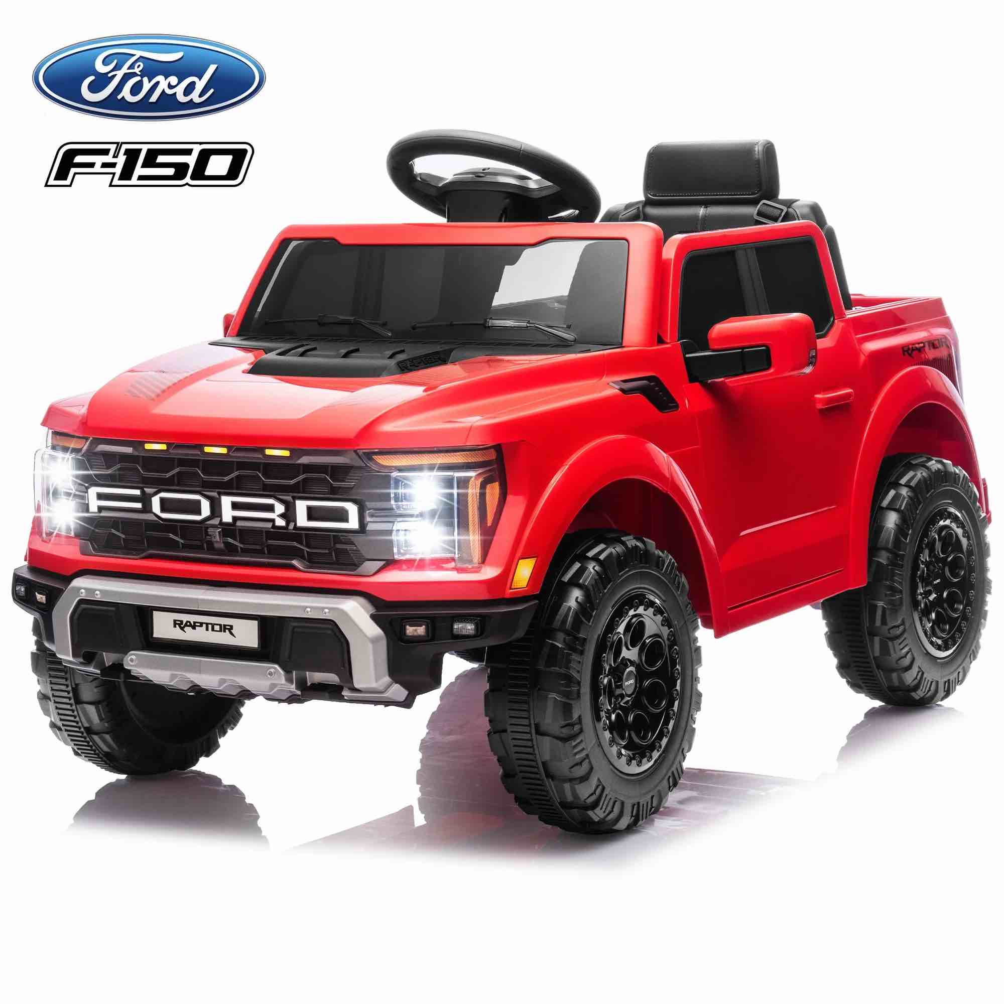 Ford Ride on Cars, 12V Ford F150 Raptor Powered Ride on Toys with Remote Control, Electric Car for Kids with Bluetooth/FM/Trunk, 4 Wheelers Truck for Toddlers