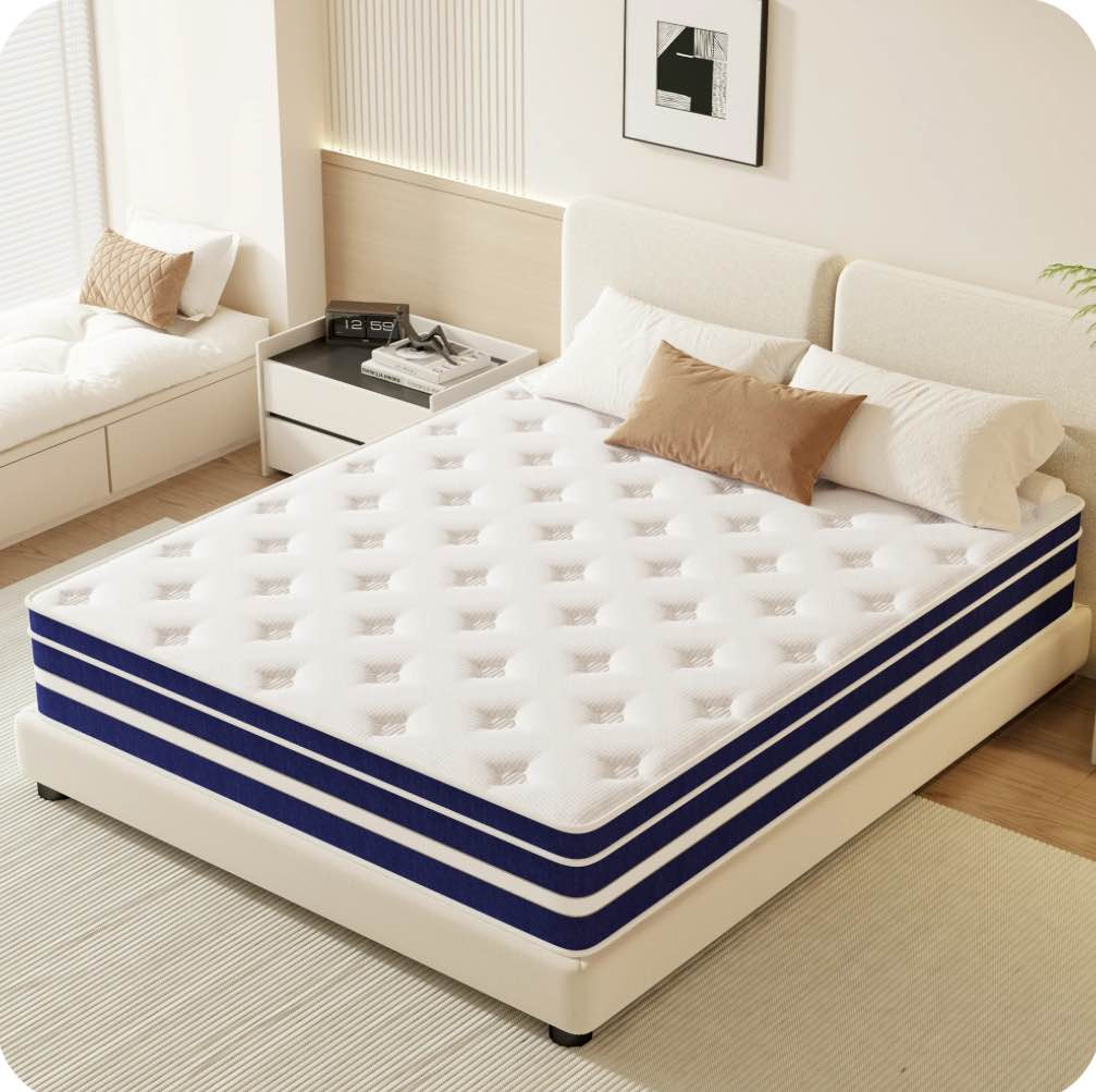 GUUKIN 10 inch Twin Mattress, Memory Foam & Spring Hybrid Medium Comfort Twin Size in a Box,Adult