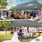 SANOPY 10  x 30  EZ Pop up Canopy Party Tent  Outdoor Event Instant Gazebo with 8 Removable Sidewalls for Camping Wedding Picnic  Gray