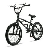 Ktaxon 20in BMX Bike, Beginner Trick Bicycle with Hi-Ten Steel Frame, 360 Degree Rotor Freestyle, 4 Pegs, V-Brake, Black