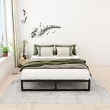 Lutown-Teen 10 inch King Bed Frame Sturdy Mattress Foundation, Heavy Duty Metal Platform with Steel Slats Support No Box Spring Needed , Noise Free, Easy Assembly, Black