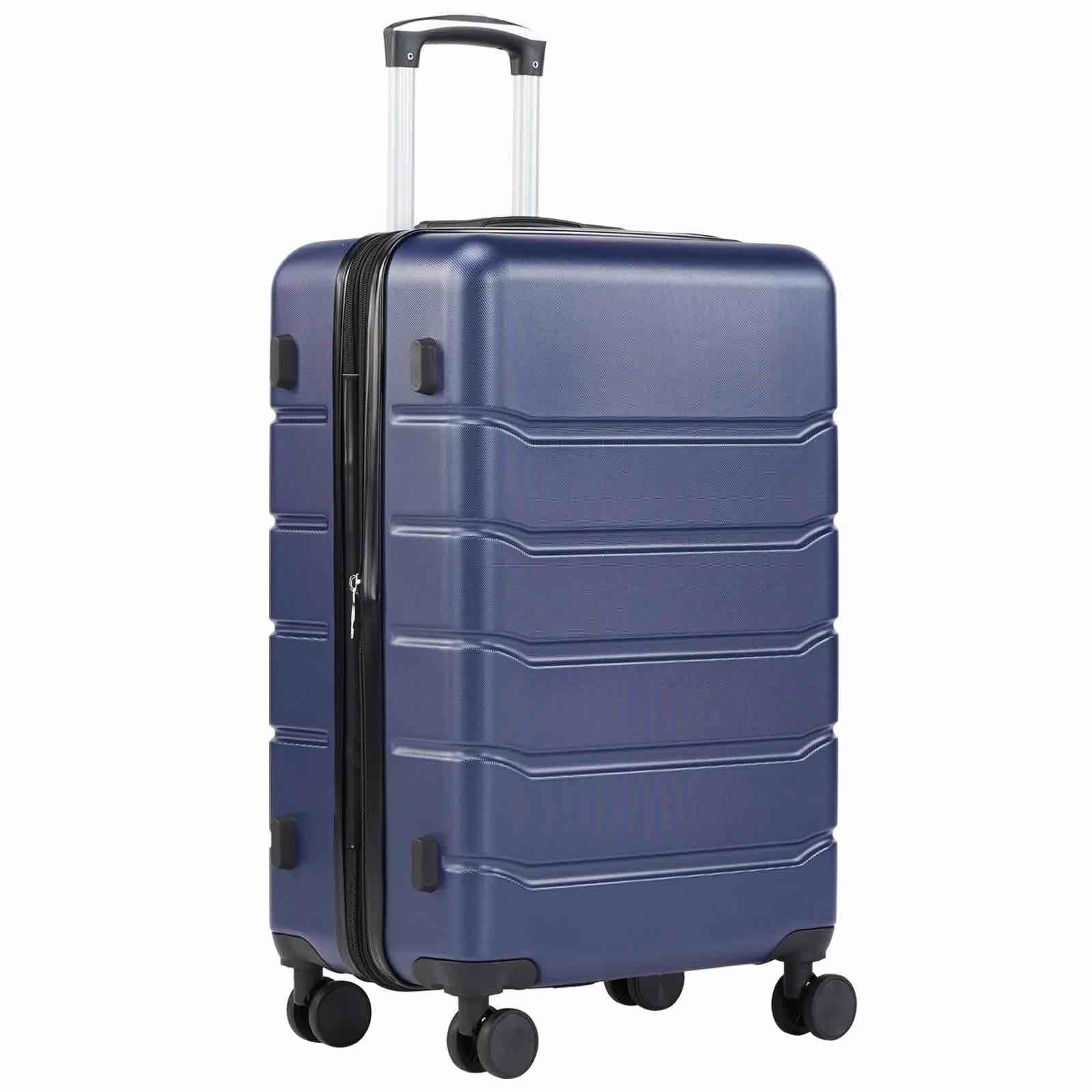edx 28 Inch Hardside Expandable Luggage with Spinner Wheels, Checked-Large Lightweight Expandable Rolling Luggage with TSA Lock, Blue