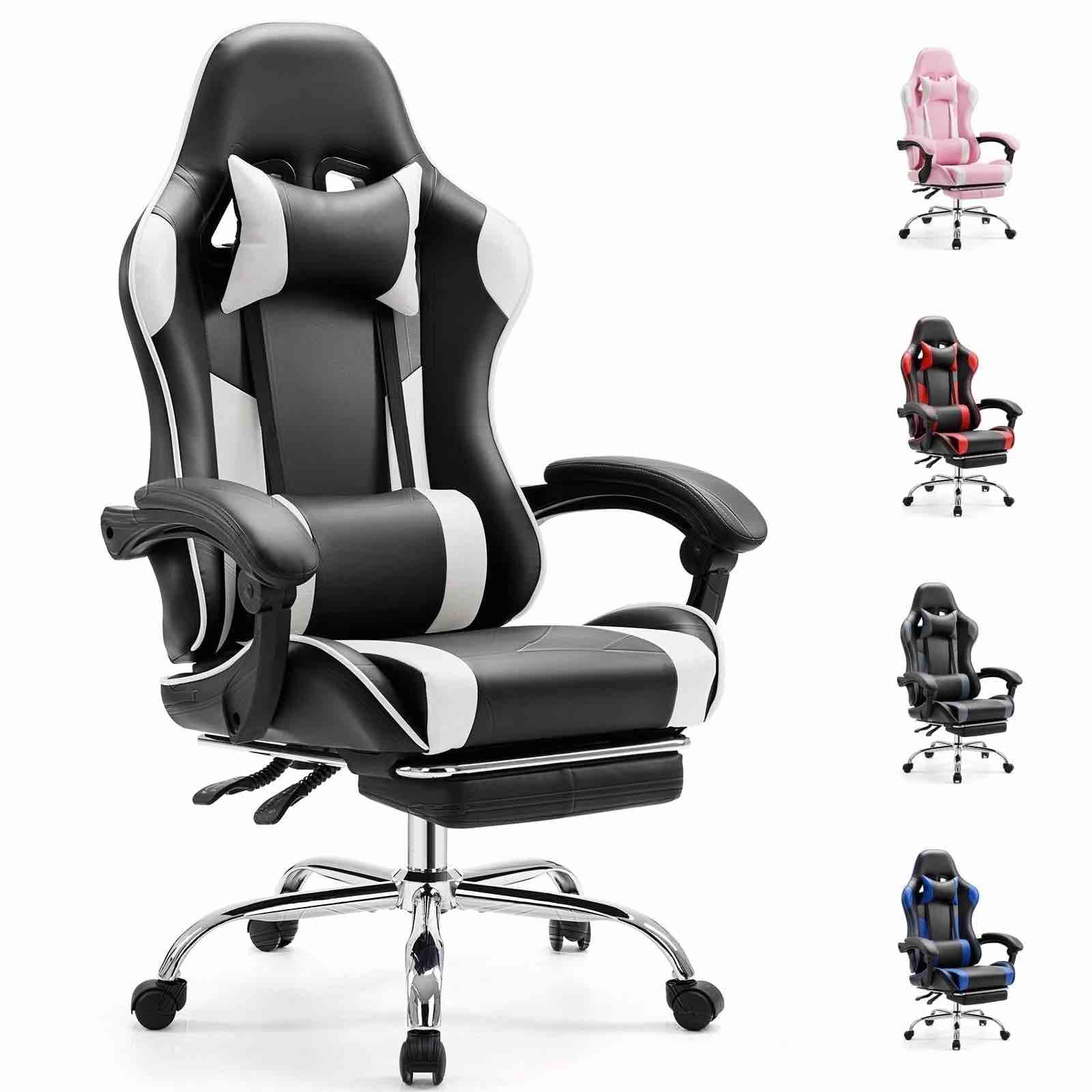 EDX Ergonomic Gaming Chair High Back Office Chair with Lumbar Support and Adjustable Armrests Swivel Racing Chair, Black and beige
