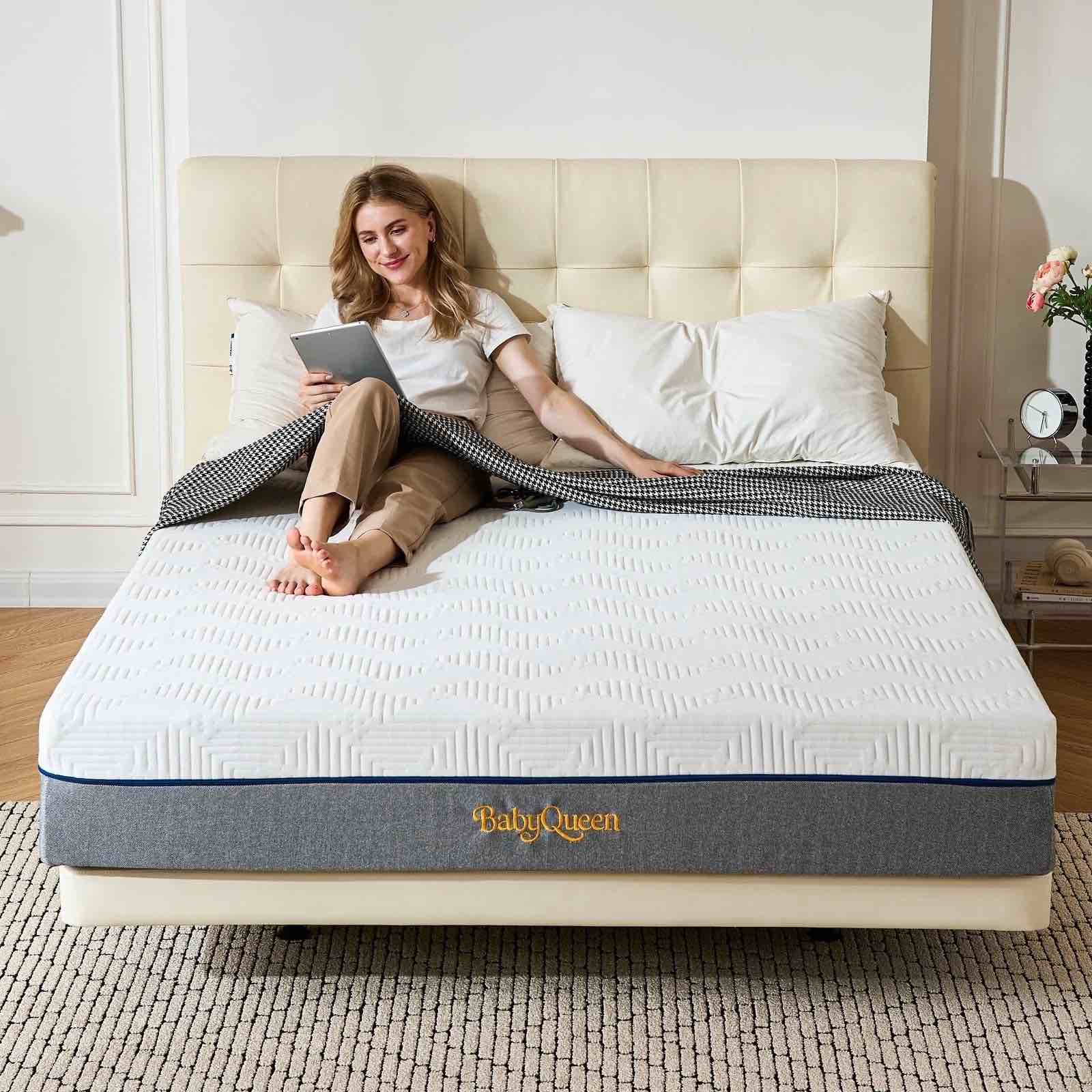 Babyqueen Twin Mattress 10 inch Cooling Gel Memory Foam Mattress in a Box for Pressure Relief and Durable Support, Medium Firm, CertiPUR-US Certified