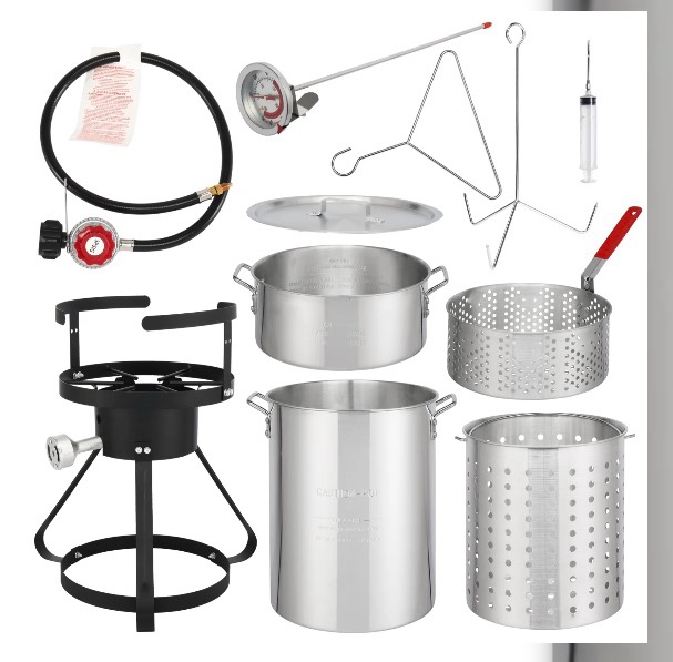 Ktaxon Propane Outdoor Fryer Kit Aluminum Frying/Boiling Turkey Fryer Pot 30QT 4 Piece Set