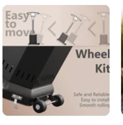 50,000 BTU Propane Patio Heater, Outdoor Heater with Table Design, 2025 Upgrade Stainless Steel Burner, and Wheels, Portable Heater for Home and Commercial, Gray