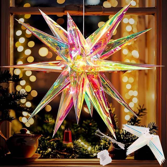 Seasonal LLC Holiday LED Lights - Prismatic Iridescent Christmas Explosion Star 16