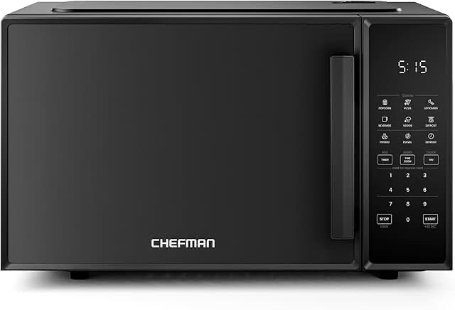 Chefman Countertop Microwave Oven 0.9 Cu. Ft., 900 Watts with 6 Presets and 10 Power Levels - Black