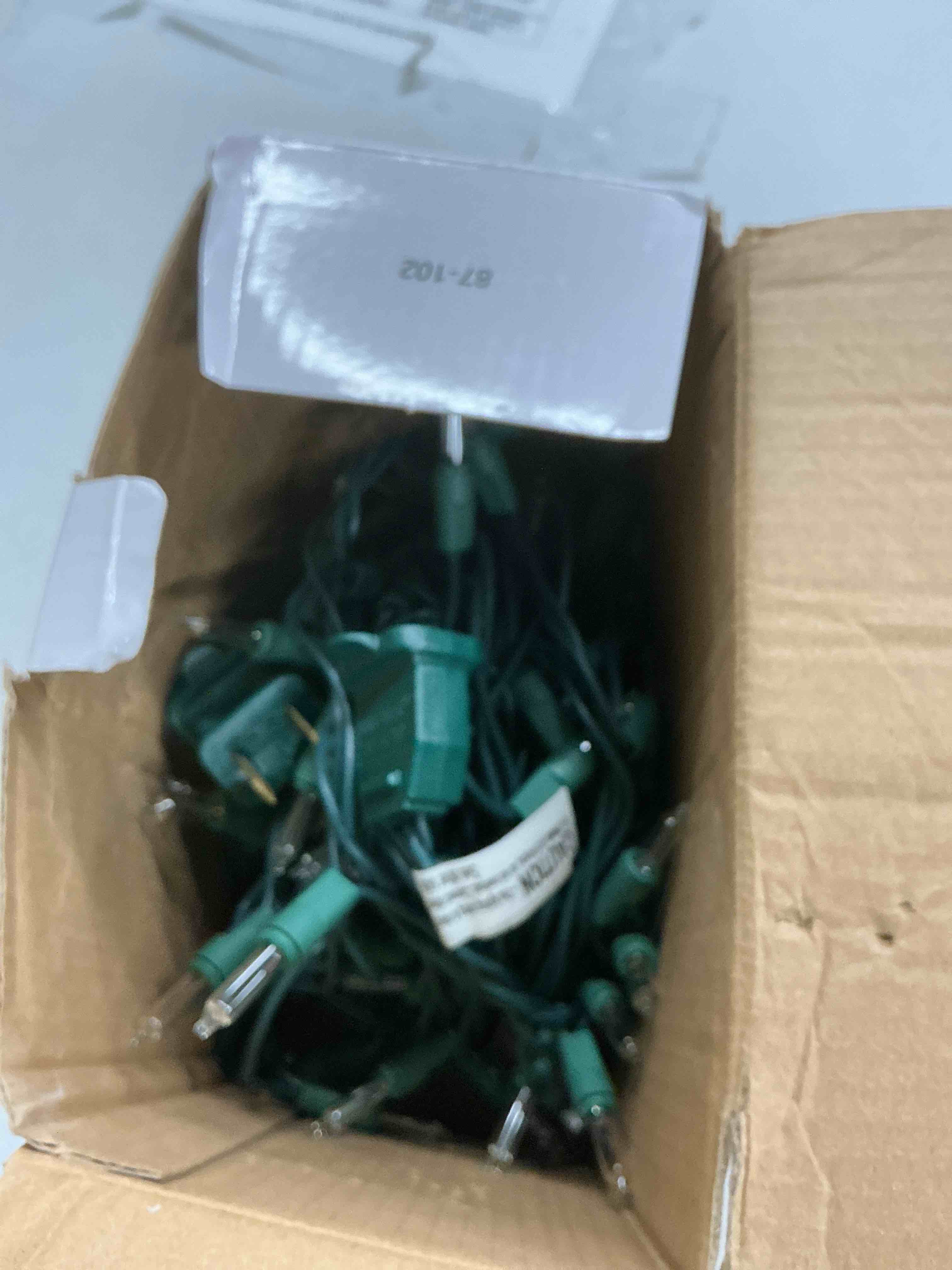 Condition photo showing As Is for BrizLabs Clear Christmas Lights Outdoor 300 Count 69.6ft Incandescent Christmas Lights Connectable Warm White Light String UL Certified Xmas Mini Light Green Wire for Indoor Tree Holiday Party Decor Warm White 300 Count
