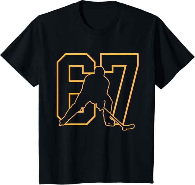 67 Brainrot Youth Ice Hockey Drip - Funny Kids 67 T-Shirt 