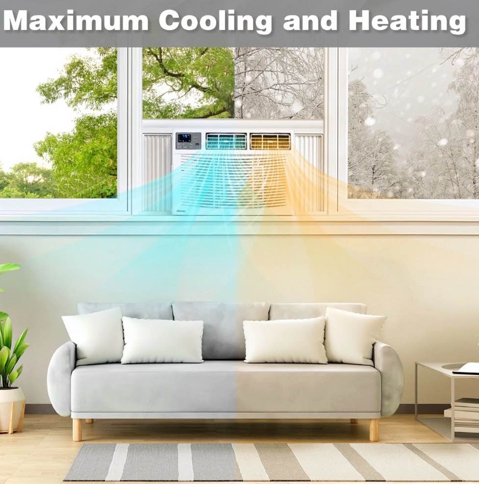 Ktaxon 18000 BTU Window Air Conditioner with Heat, Window AC Unit & Heater Combo with APP & Voice Smart Control, Timer Function & Easy Installation Kit, Work with Alexa/Google Assistant, 208/230V
