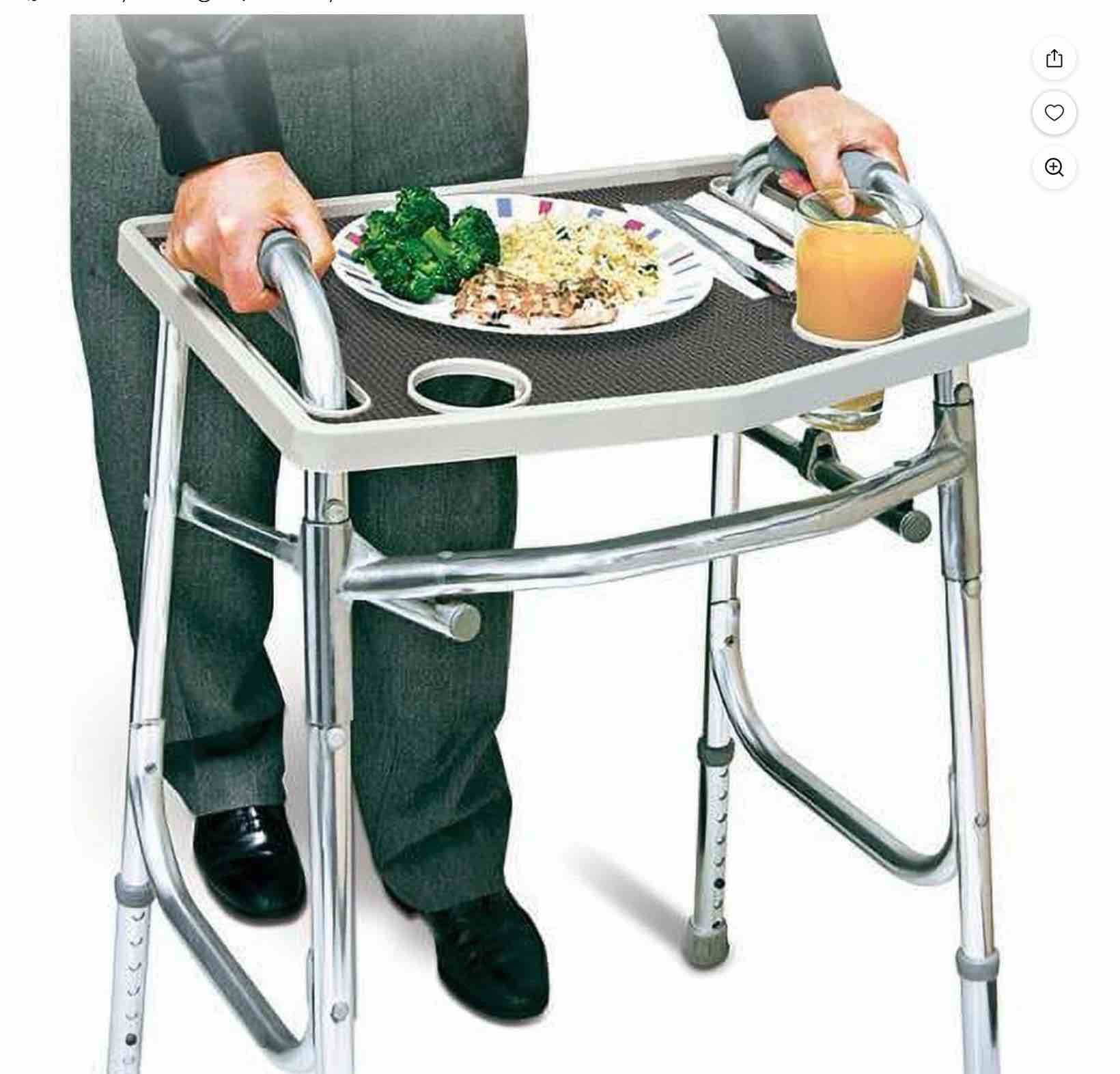 Jobar International North American Health + Wellness Walker Tray With Non-Slip Grip Mat