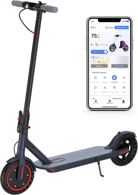 Joyhis 8.5" Electric Scooter for Adults, 19 Mph Escooter, 15-19 Miles Range Scooters, Folding Scooters with APP Control, Commuting Scooter Kick Scooter with Dual Braking System