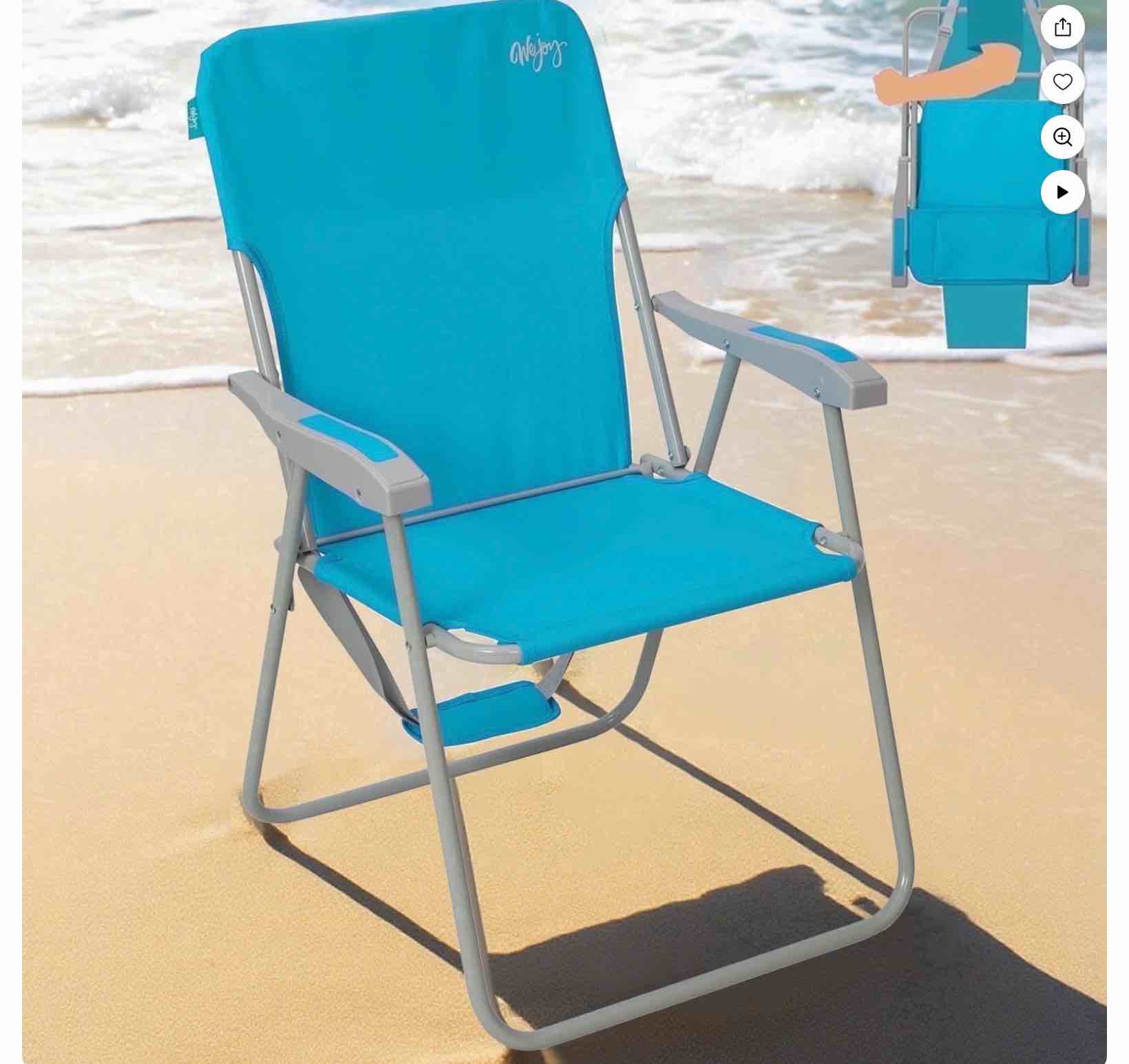 #WEJOY Folding Backpack Beach Chair, High Back Beach Chairs for Adults, Max Load 300lbs, Outdoor Portable Folding Camping Chair
