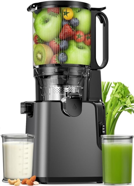 Juicer Machines with 5.8" Large Feed Chute, Cold Press Juicer for Whole Vegetables and Fruits 400W, Slow Masticating juicer Easy to Clean Juice Extractor Machine High Juice Yield
