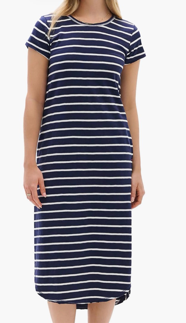 Stripe Jersey Midi Dress size M 