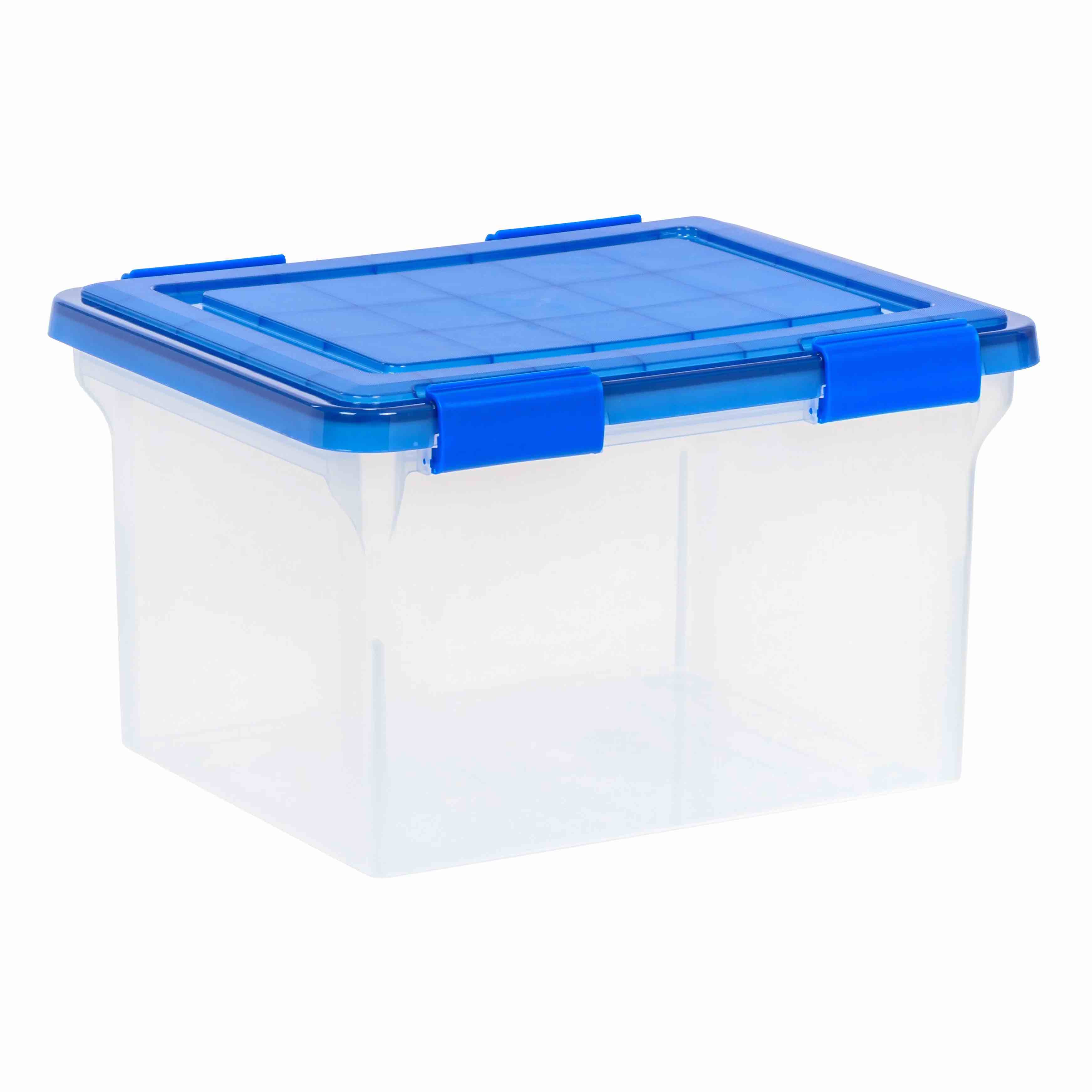 IRIS 32 Qt. Plastic Storage Bins with Sealed Lids, Clear Gasket Box, Legal Size File Boxes 5pack 