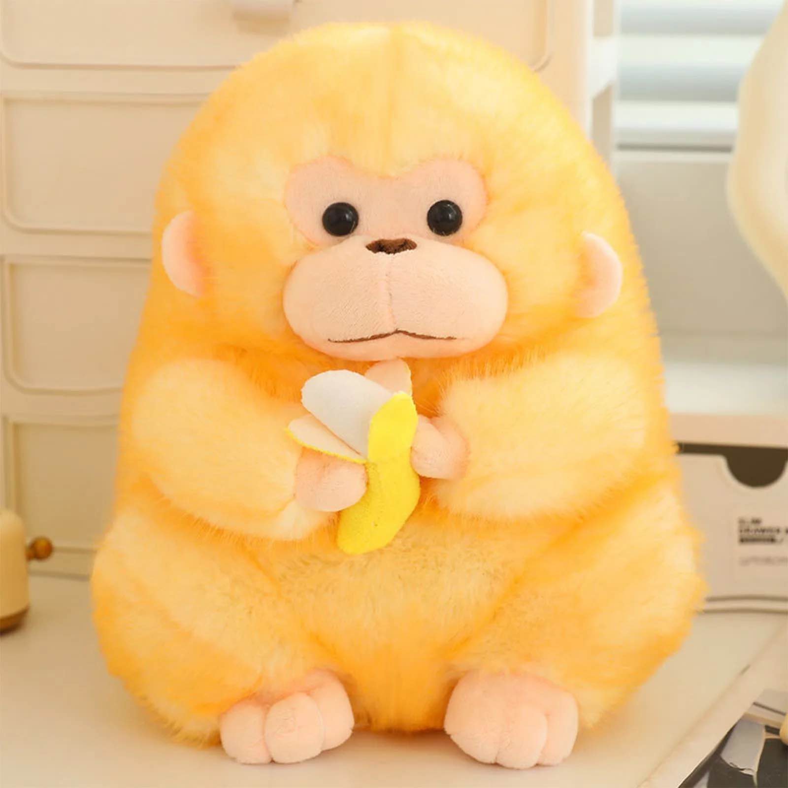 BGZLEU Monkey Stuffed Animal Cute Monkey Plush Soft Monkey Plushie with Banana Monkey Toy Gift for Kids, Super Soft and Cuddly Toy, Cute Nursery Décor, Best Gift for Baby Shower (11.81 Inch)