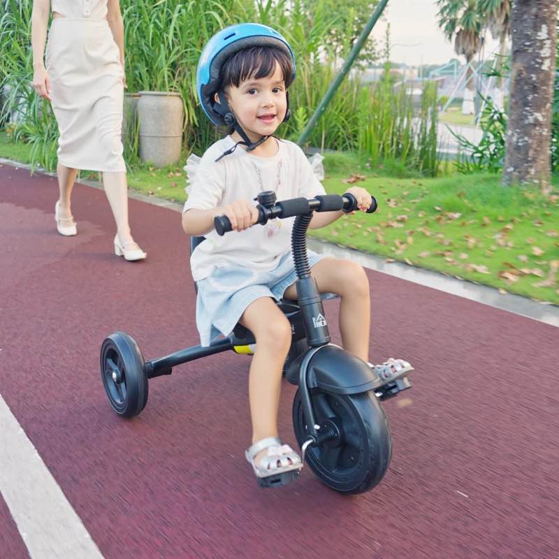 Qaba 3-Wheel Recreation Ride-On Toddler Bike With Bell for Children Indoor / Outdoor, Black