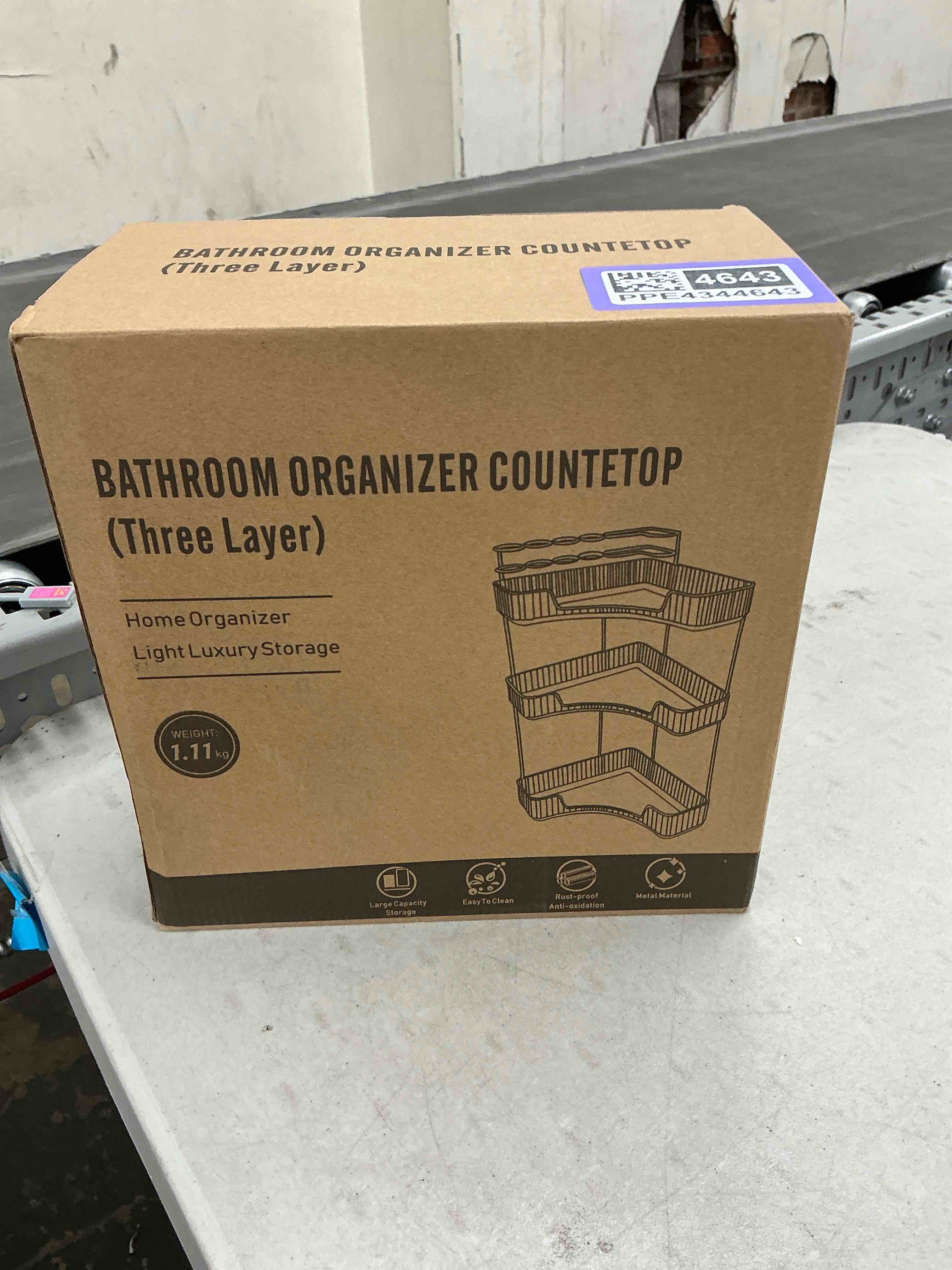 Condition photo showing Good Condition for nature's source makeup organizer for vanity, 3-tier corner bathroom organizer countertop with makeup brush holder, corner counter storage for bathroom, dresser, kitchen?clear clear 3-tier