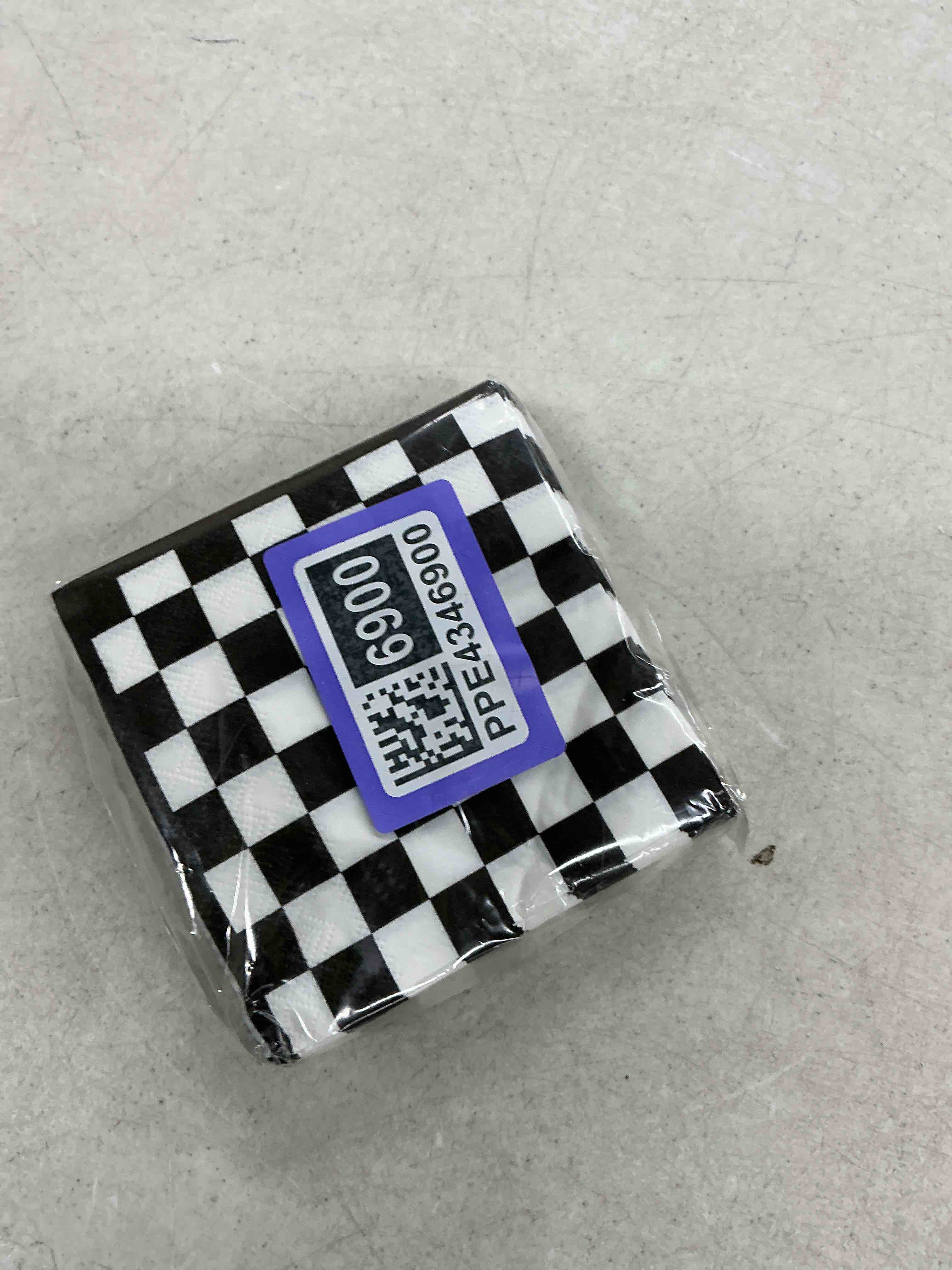 Condition photo showing Good Condition for 50 pack black and white checkered flag party napkins disposable race car birthday party supplies racing car theme party paper lunch napkins for baby shower kids men party decorations favors 50 black and white checkered