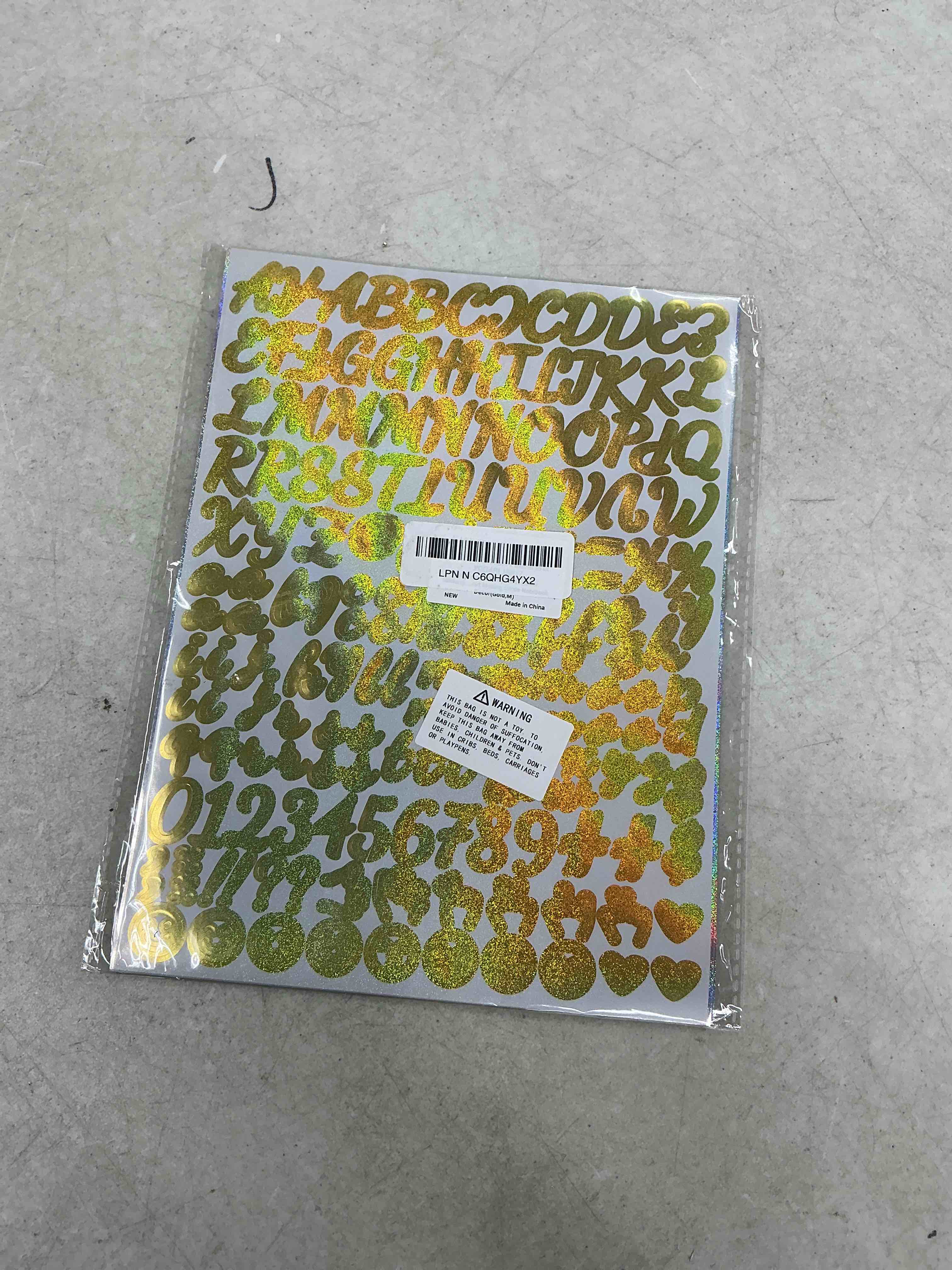 Condition photo showing Good Condition for 1730 alphabet letter stickers, 10 sheets self adhesive monogram stickers upgraded cute handwriting letter vinyl stickers for diy crafts art making cards notebook decor (glitter gold, m) glitter gold handwriting m