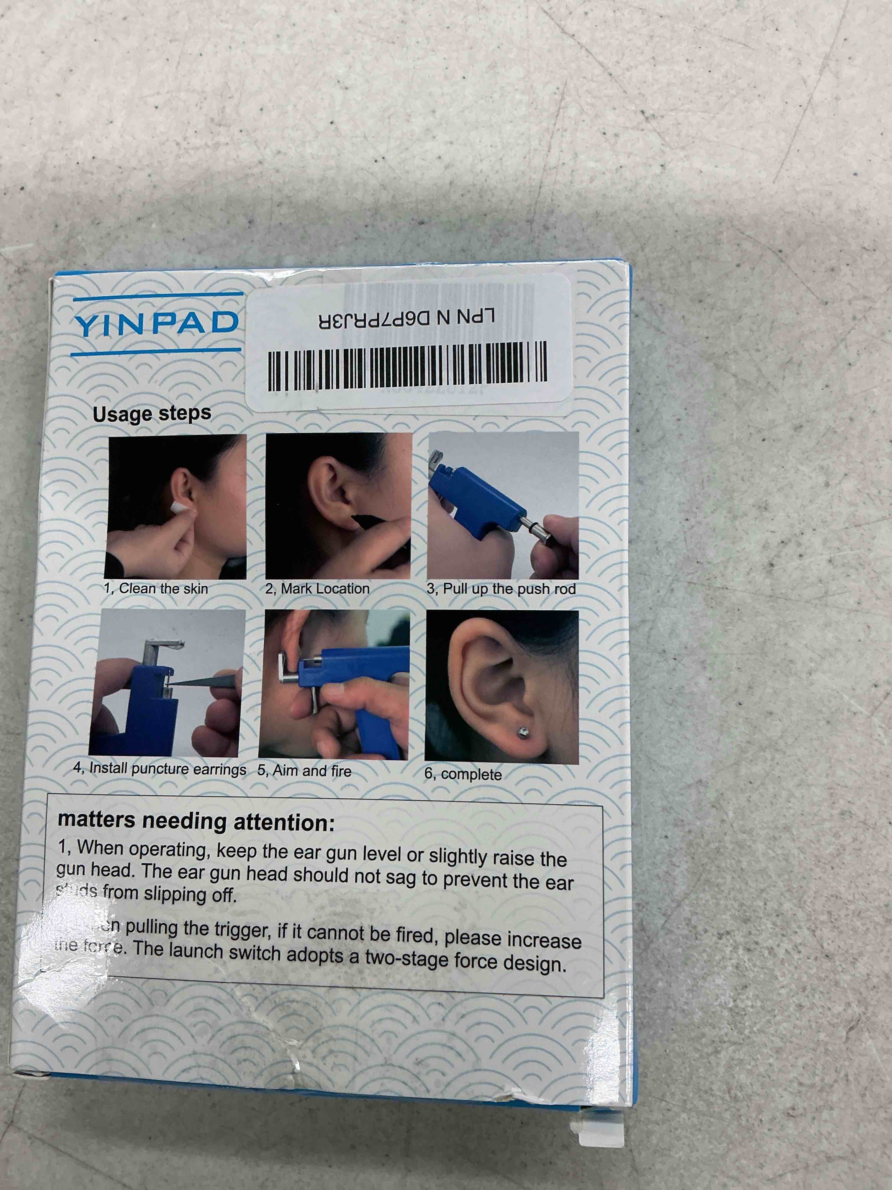 Condition photo showing Good Condition for ear piercing gun, reusable professional ear piercing kits, 24 surgical grade anti-sensitive piercing earrings, 10 cubic zirconia fashion earrings, 24 alcohol cotton sheets (silver)