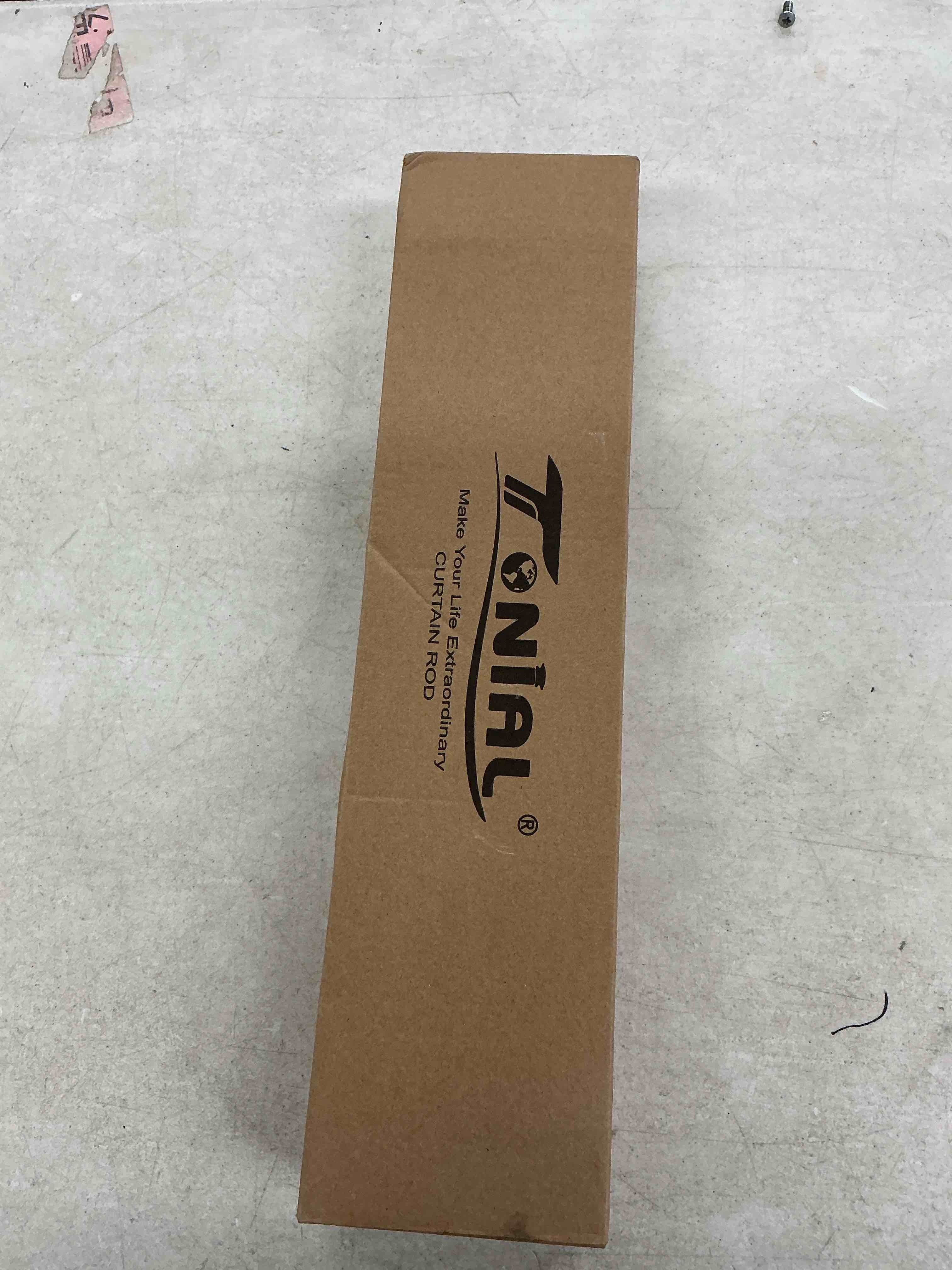 Condition photo showing New/Like New for tonial curtain rod 32 to 58 inch, telescoping splicing 3/4 drapery rods for windows decorative single rod with small cap end, warm white warm white 32-58"