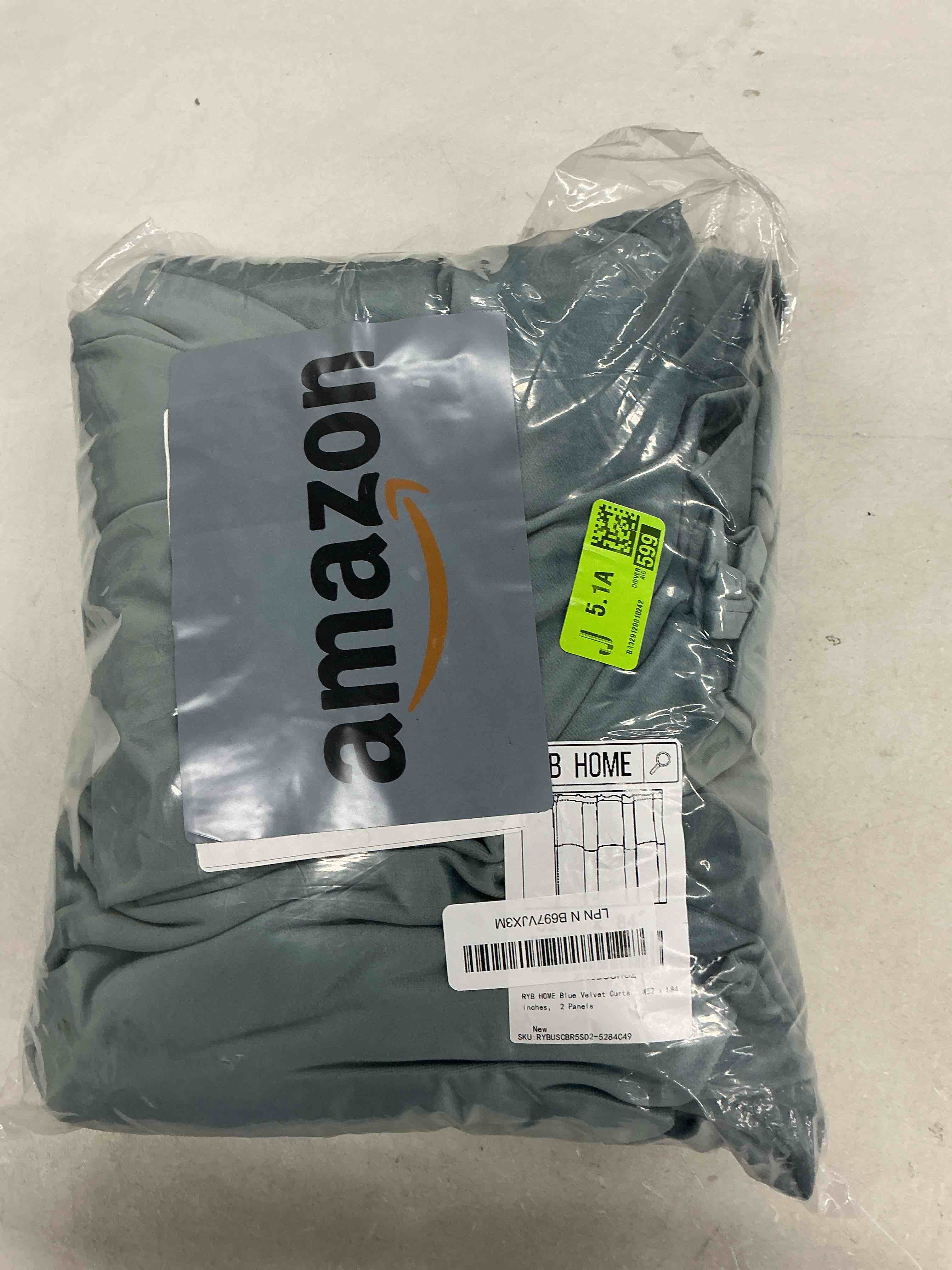Condition photo showing Good Condition for ryb home blue velvet curtains 84 inches- blackout curtains for living room, thermal insulated noise reducing panels soft luxury window decor for bedroom, stone blue, w52 x l84 inches, 2 panels 52"w x 84"l (pack of 2) stone blue