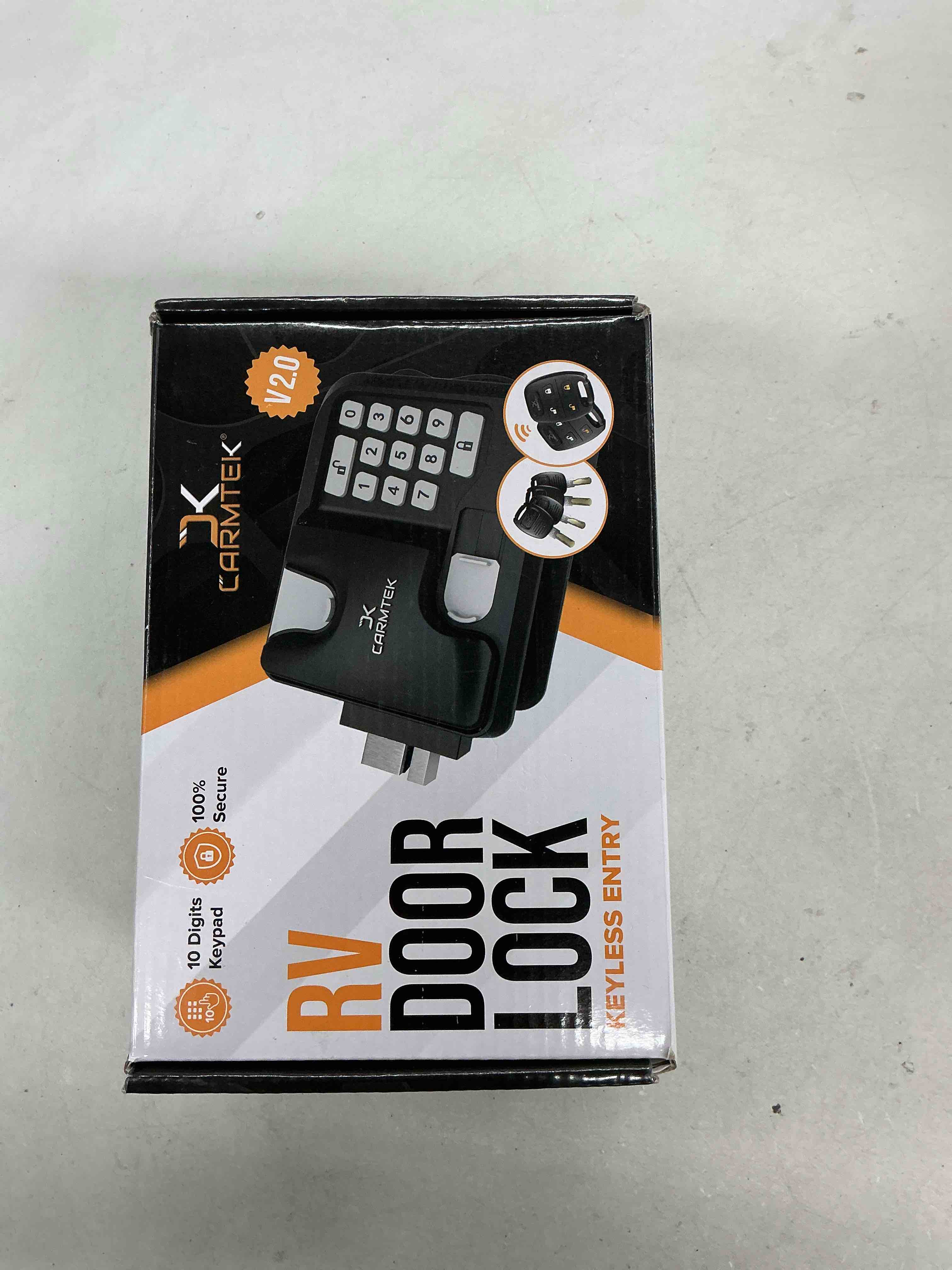 Condition photo showing Good Condition for rv keyless entry lock - 10 digits v2.0 | secure rv door lock keyless entry w/ 2 inside latches | travel trailer door lock replacement w/ 2 fobs, 4 unique keys | only fit 3.75" x 2.75" lock hole