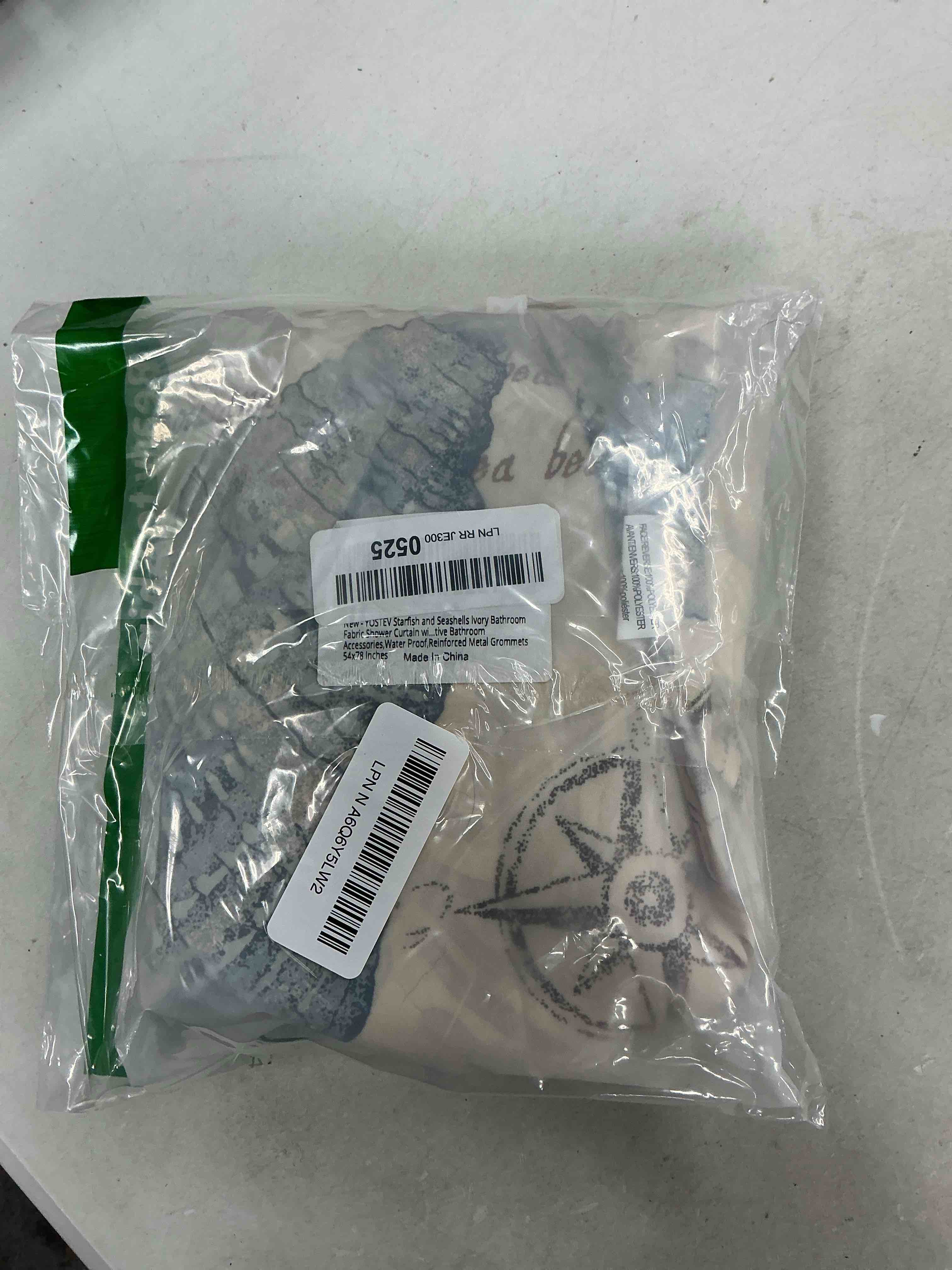 Condition photo showing Good Condition for yostev starfish and seashells ivory bathroom fabric shower curtain with hooks,unique 3d printing,decorative bathroom accessories,water proof,reinforced metal grommets 54x78 inches ivory starfish 54"w x 78"l (pack of 1)