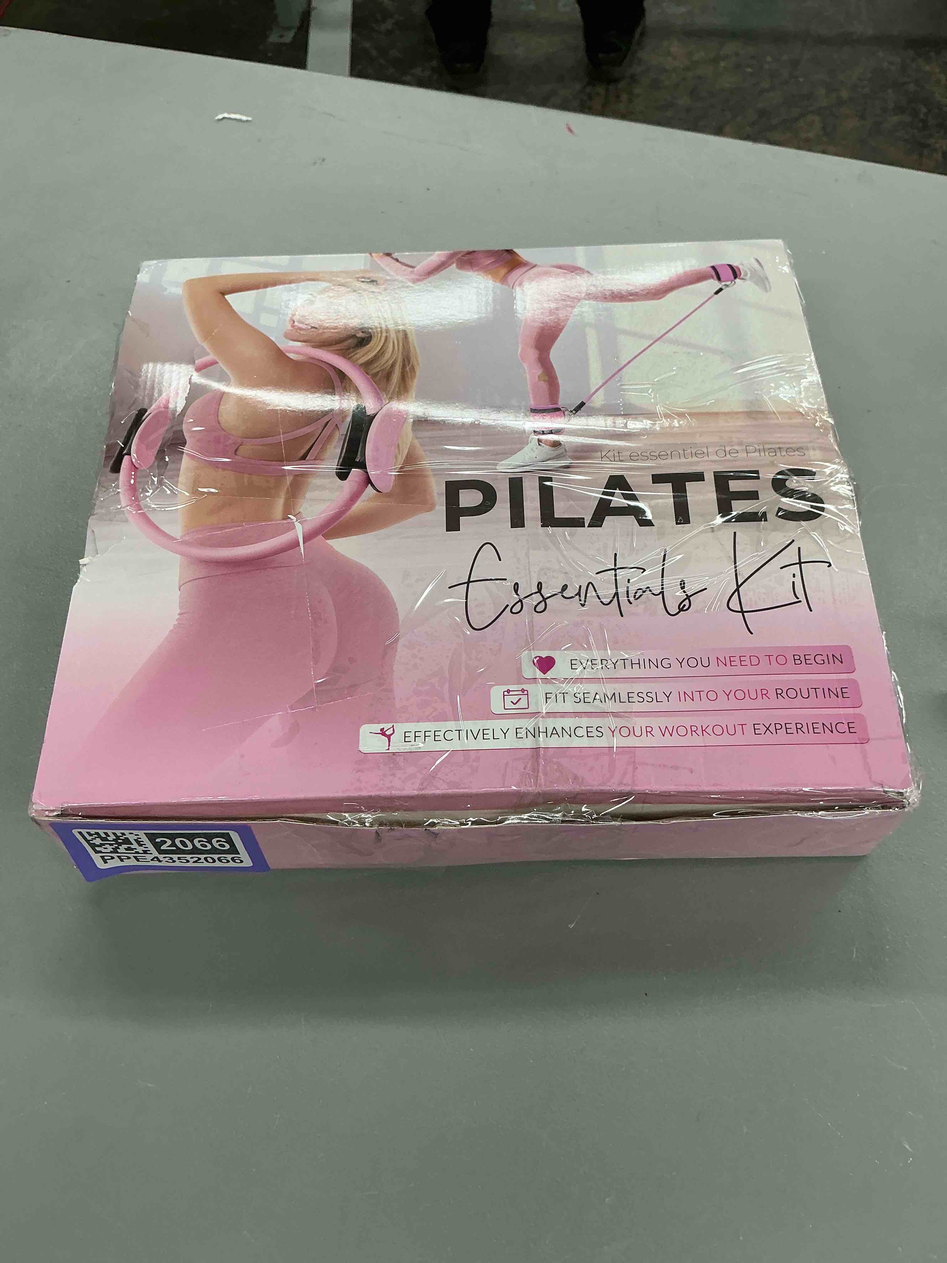 Condition photo showing Good Condition for pilates equipment, pilates kit for home workouts, home pilates essentials kit for women with pilates ring and ball set, socks, ankle resistance bands with cuffs, resistance band and massage ball...