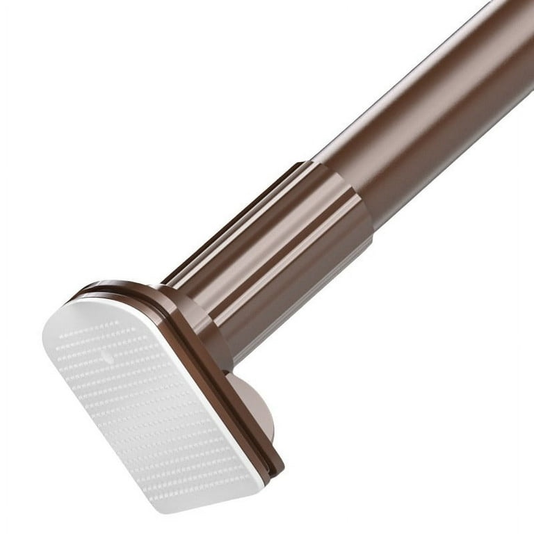 Spring Tension Curtain Rod for Room Divider 43 to 102 inches,Adjustable Shower Curtain Rods,No Drilling,Brown