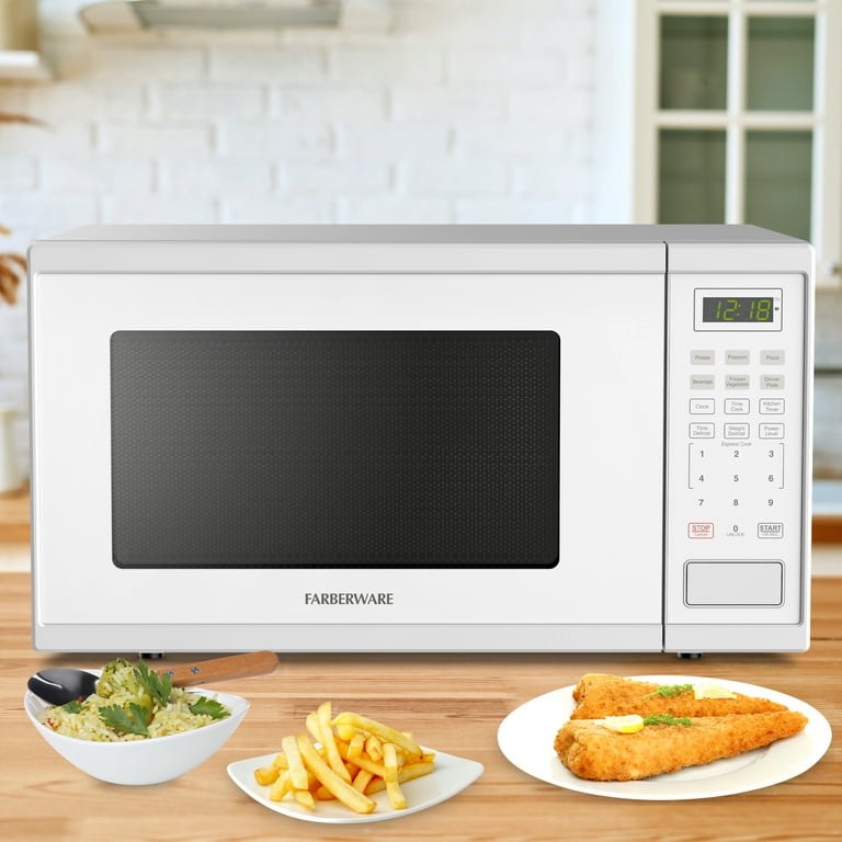 Farberware 1000W Microwave Oven, 1.1 Cu. Ft., White, Total Qty 1