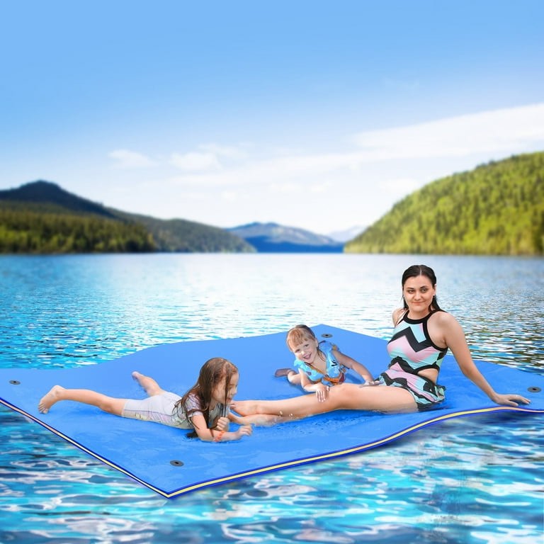 WARMOUNTS Water Floating Mat Foam Pad, 9x6FT Bouncy Tear-Resistant XPE Foam, Recreation and Relaxing for Pool Lake River Ocean Outdoor Water Activities