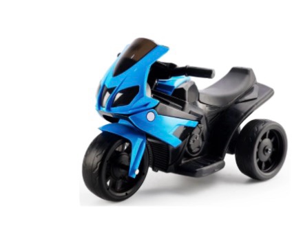 Bruce&Shark Kids Ride on Motorcycle Toy, Electric Dirtbike Three Wheels Bike with Remote Control, Music and Headlight for Toddler, Blue Stroller Substitute Vehicles