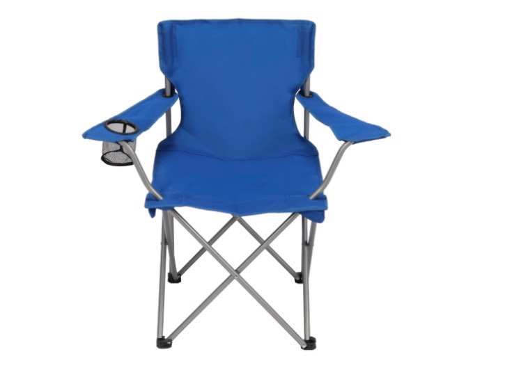 Ozark Trail FC-96806WRB Basic Quad Folding Camp Chair with Cup Holder  Royal Blue  Adult