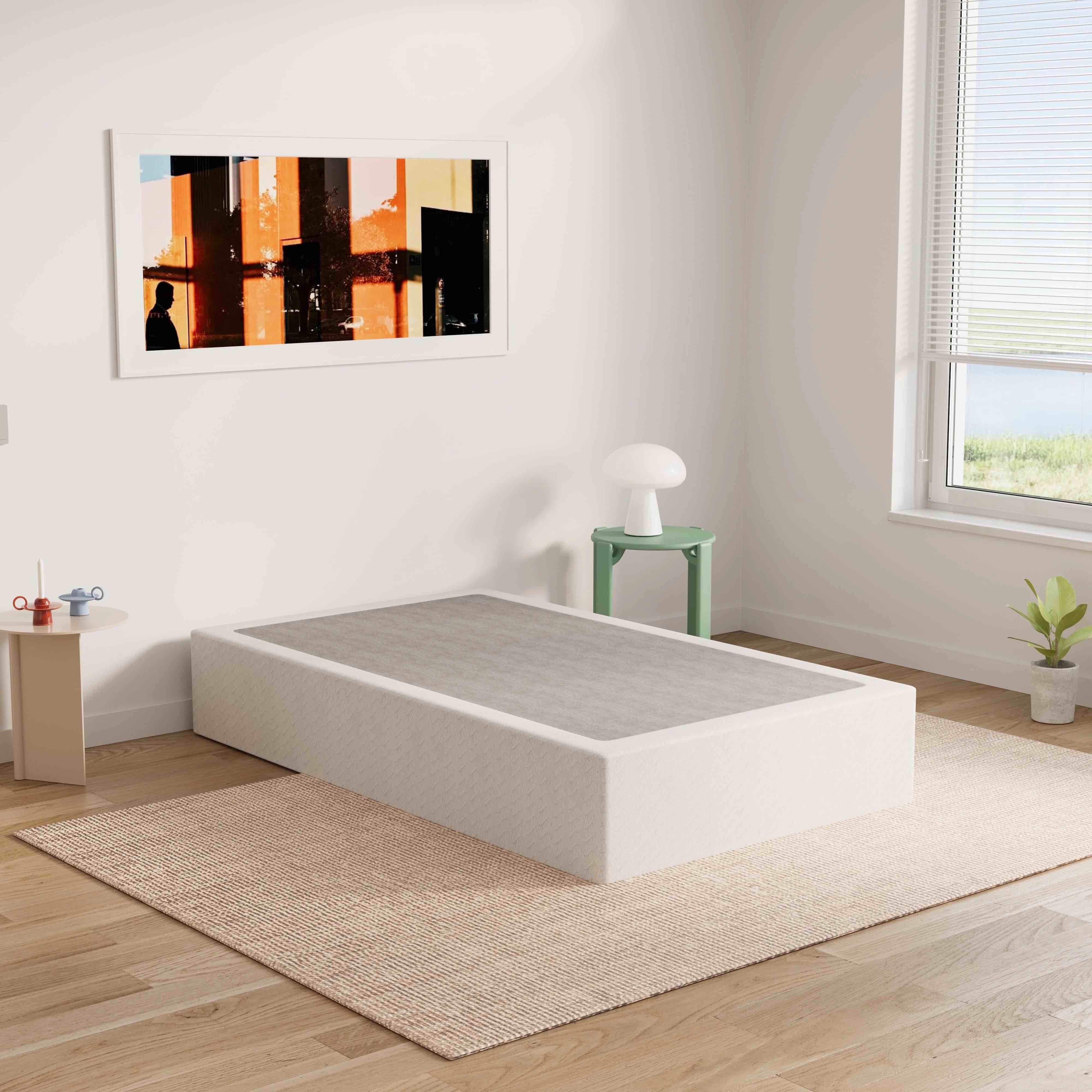 ULIESC 9 Inch Twin Box Spring, Twin Size Box Spring Only, Metal Box Spring Twin with Fabric Cover, Sturdy Mattress Foundation, Noise Free, Non-Slip, Easy Assembly