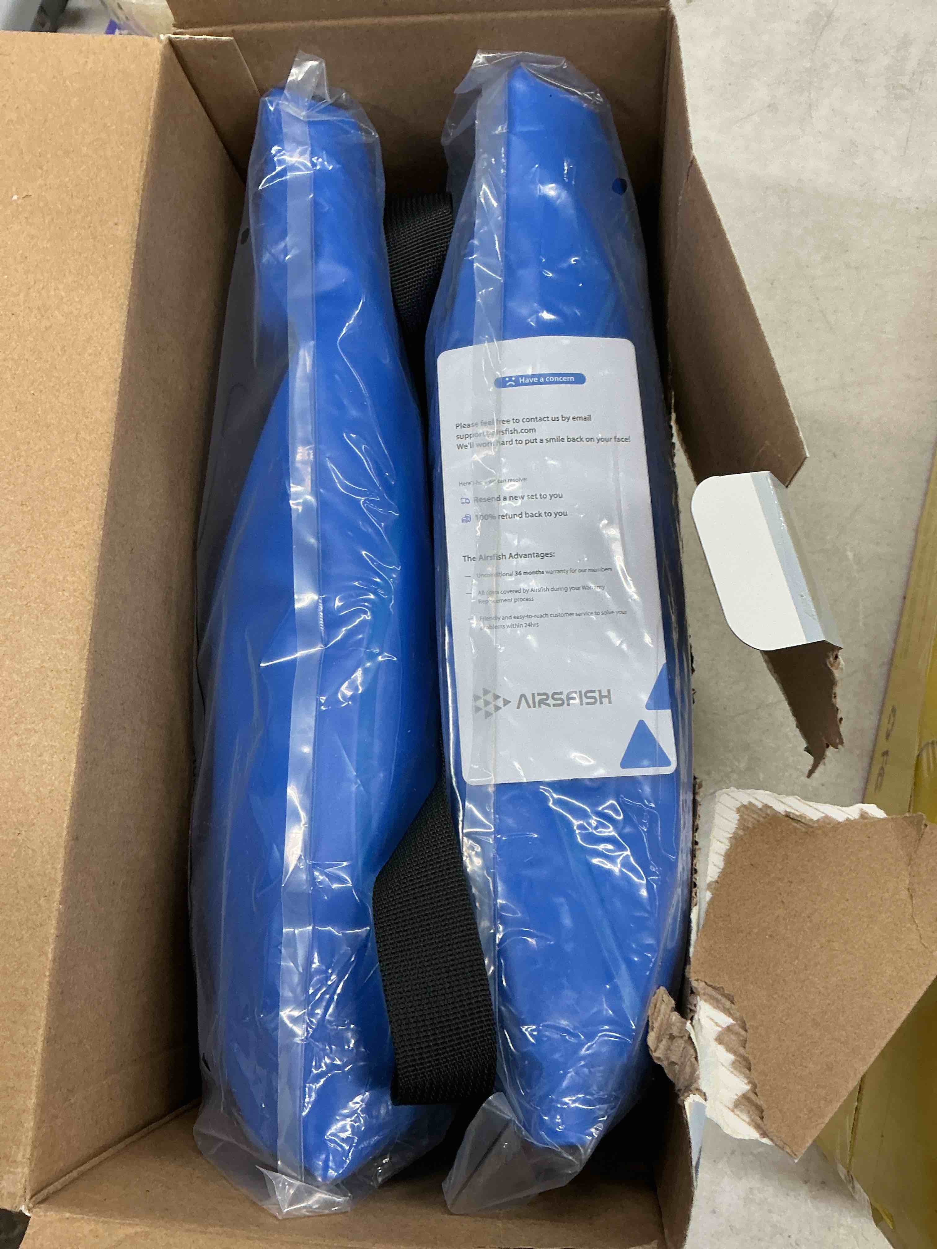 Condition photo showing Good Condition for snow tube with towable leash, airsfish inflatable snow sled heavy duty cover wear-resistant & antifreeze material sledding tubes for winter sports 2 classic blue