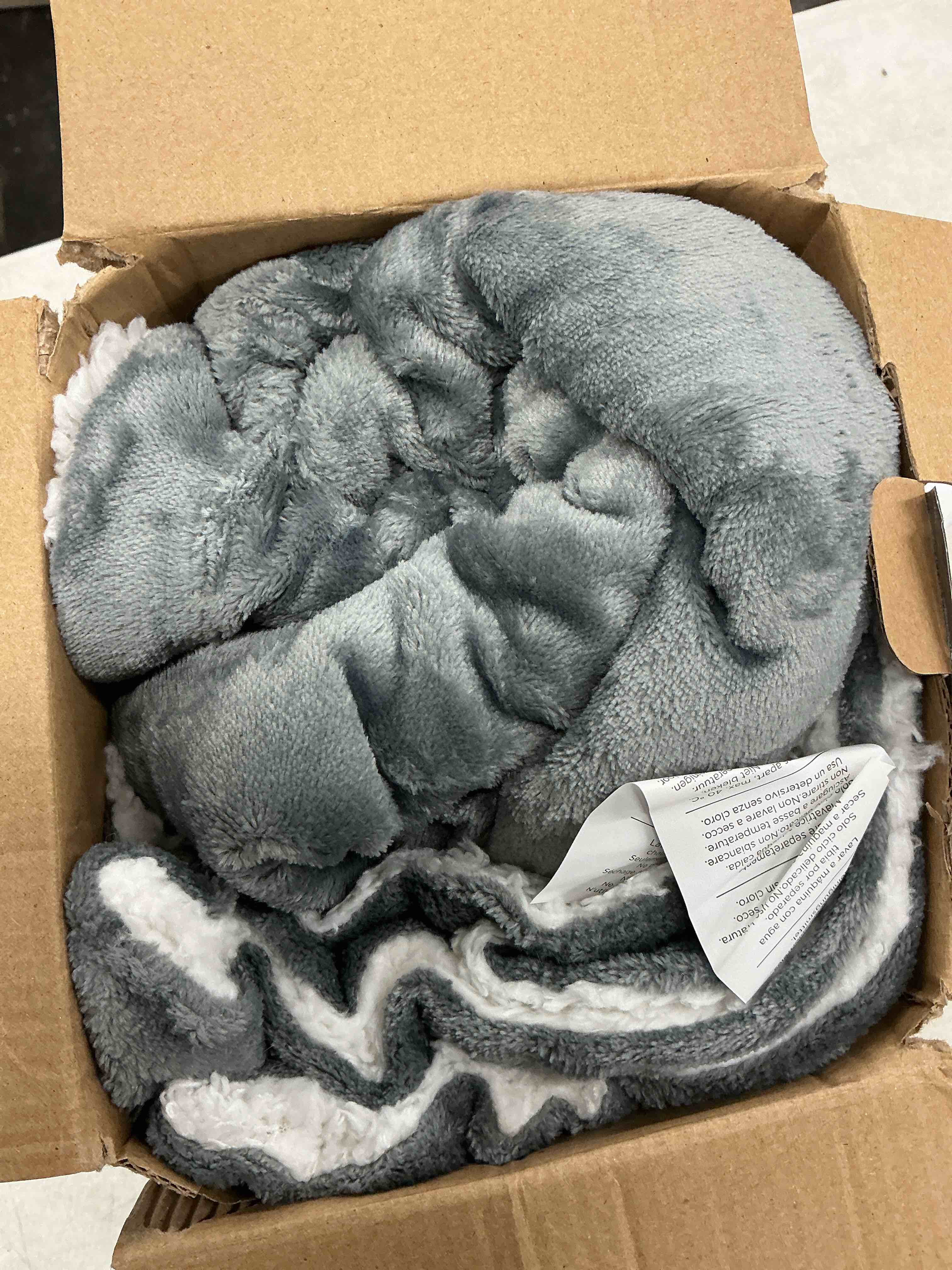 Condition photo showing Good Condition for bedsure gentlesoft sherpa fleece twin blanket for couch, non-heated, thick and warm throw for women and men, soft fuzzy plush blanket for winter, grey, 60x80 inches twin (60" x 80") 01 - grey