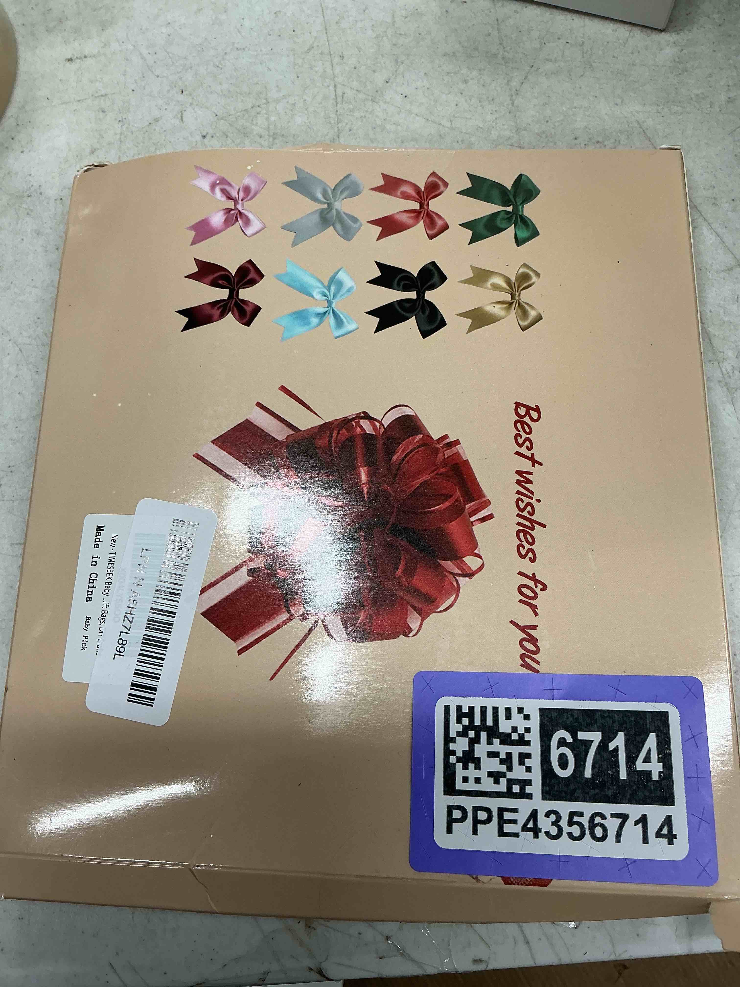 Condition photo showing Good Condition for 60pcs baby pink gift wrap bows, 3.3" satin ribbon bows for gift wrapping, large size bows for treat bags, baby shower birthday wedding xmas party decors, valentines, gift bags, diy crafts