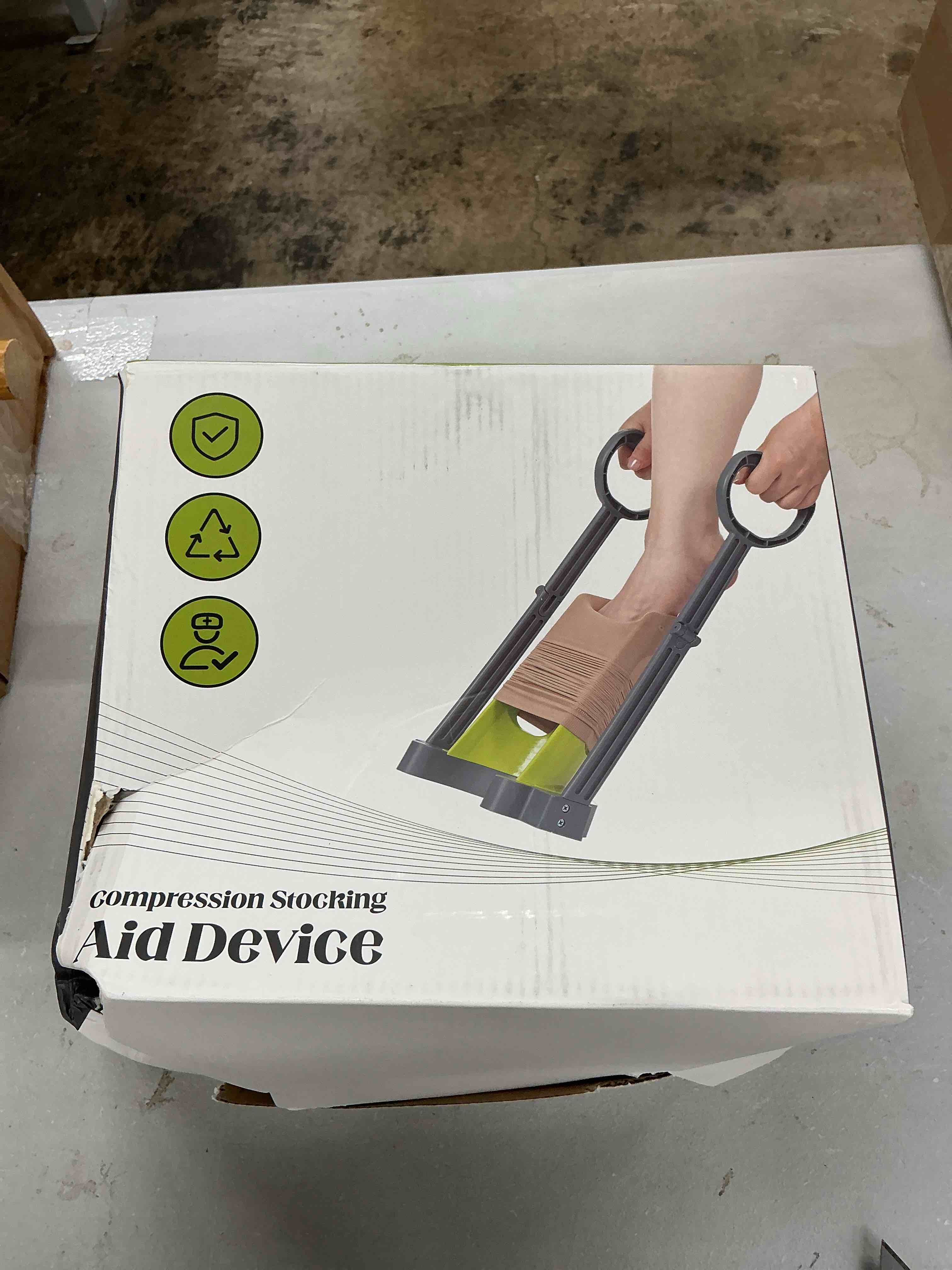 Condition photo showing Good Condition for compression sock aid device - sock aids for compression stocking - helper device for putting on hosiery -with replaceable dressing stick