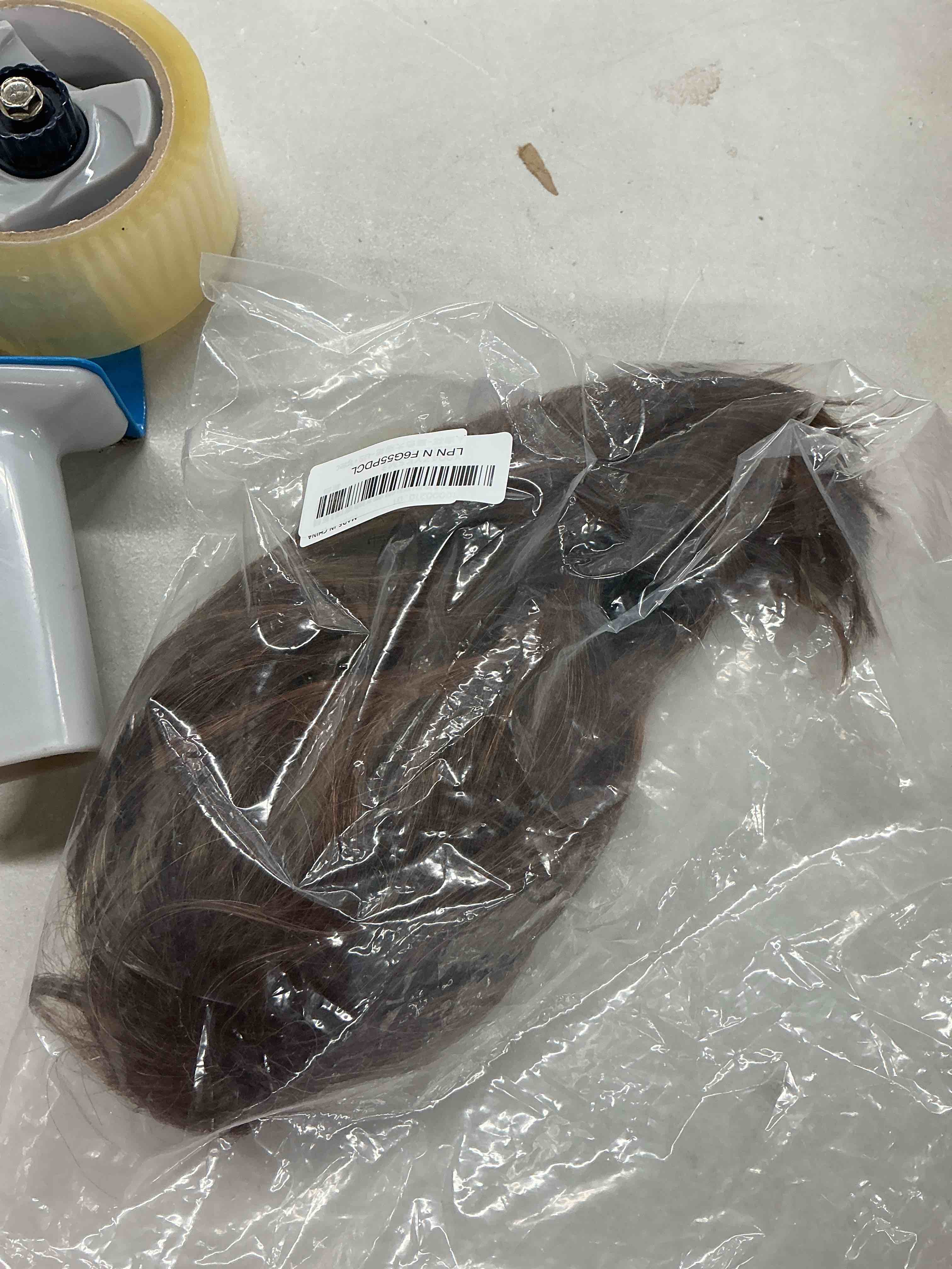 Condition photo showing As Is for tishining short mixed brown curly wigs for women layered red brown pixie cut wig with bangs heat synthetic short hair wigs for white women natural looking daily party wig