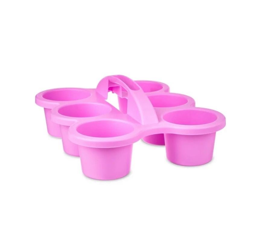 Pen+Gear Plastic Cup Caddy, Desktop Craft and Hobby Organizer, Violet Glow, 6-pack