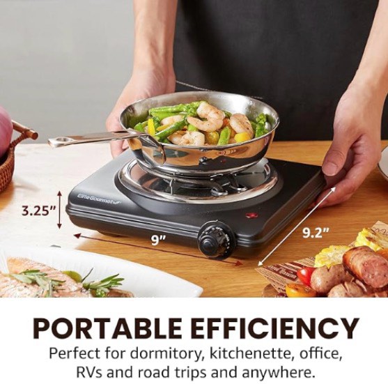 Mainstays Single Burner  120V~ 1100W  Portable  Easy to Cook  Elegant Classic Design