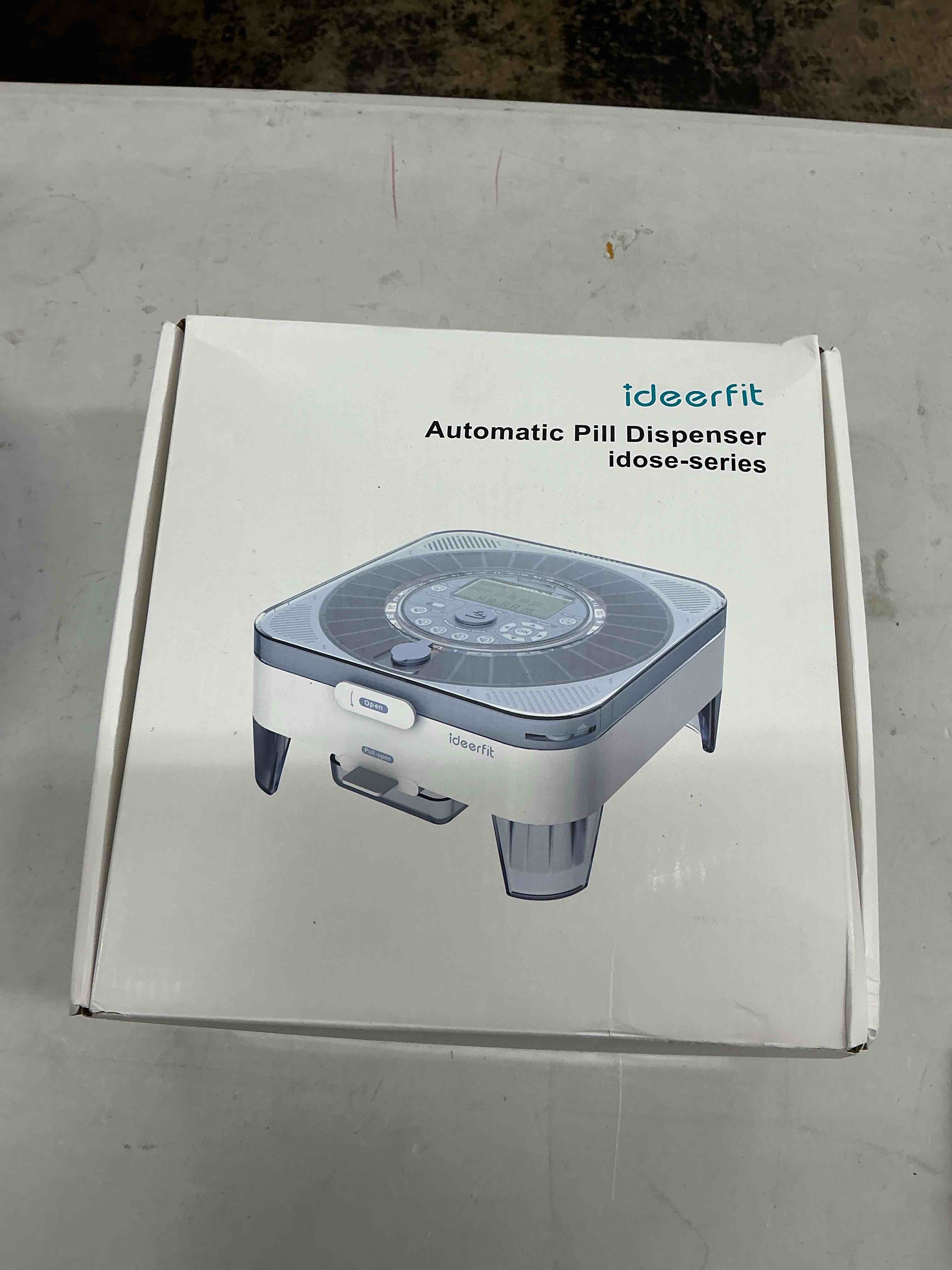 Condition photo showing Good Condition for 28-day(1x) automatic pill dispenser – one-press daily dispense (no app), easy-to-use slide-door cup, sound & light alerts, moisture-proof dual desiccants, large compartments for tablets & capsules