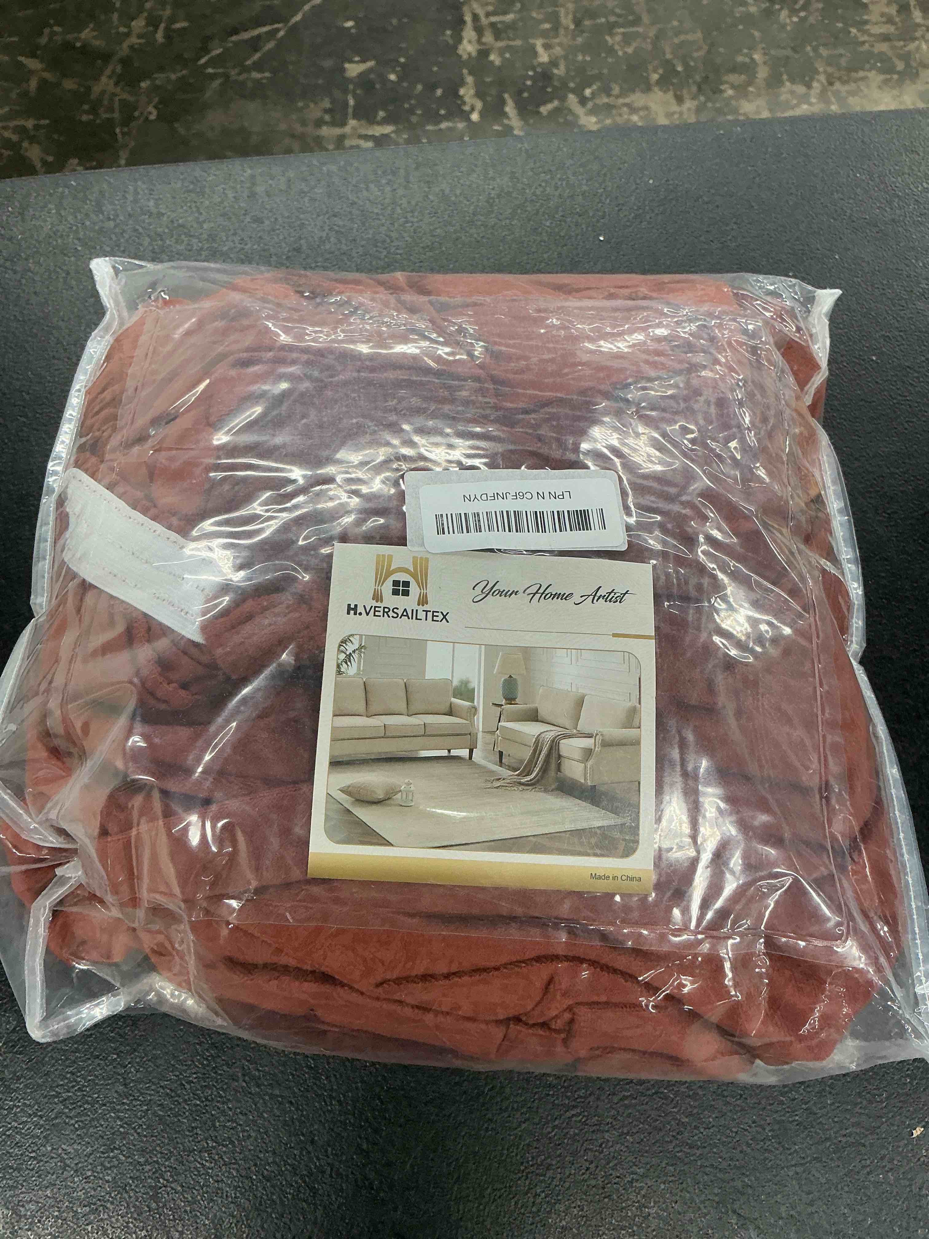Condition photo showing Good Condition for h.versailtex rich velvet stretch 2 piece cover chair slipcover sofa cover furniture protector couch soft with elastic bottom chair couch cover width up to 49 inch (chair, burnt brick) 1 cushion chair burnt brick