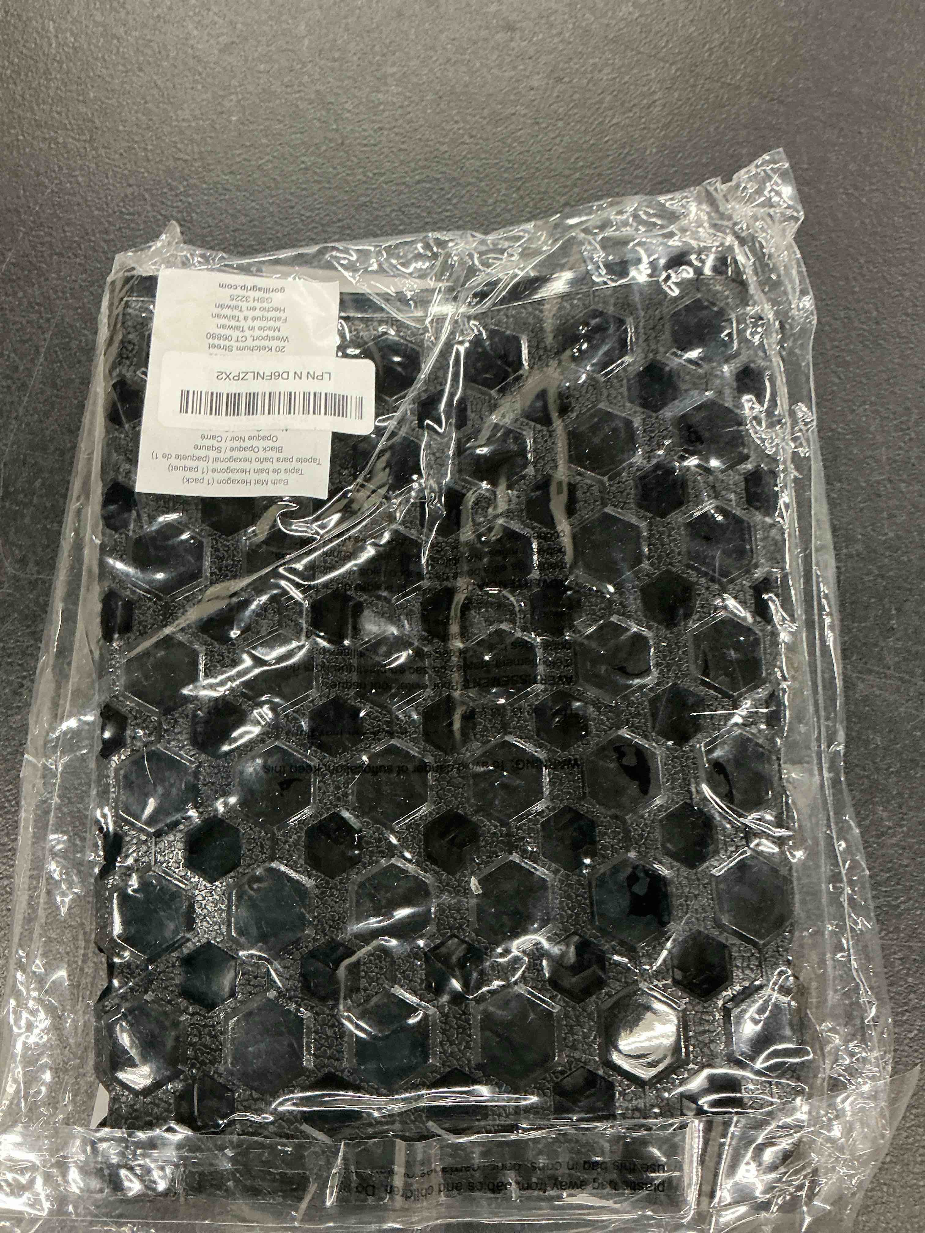 Condition photo showing Good Condition for gorilla grip patented square shower stall mat, small bathtub floor mats for stand up showers, suction cups and drainage holes, machine wash, soft on feet, bathroom accessories 21x21 inch, black opaque 21" x 21" (square) black (opaque) 1